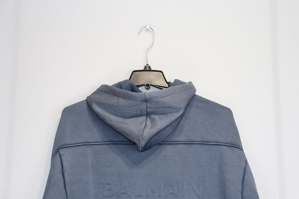 Balmain o1rshd1 ***Defect / Classic Zip Up Hoodie in Blue Size US M / EU 48-50 / 2 - 7 Thumbnail