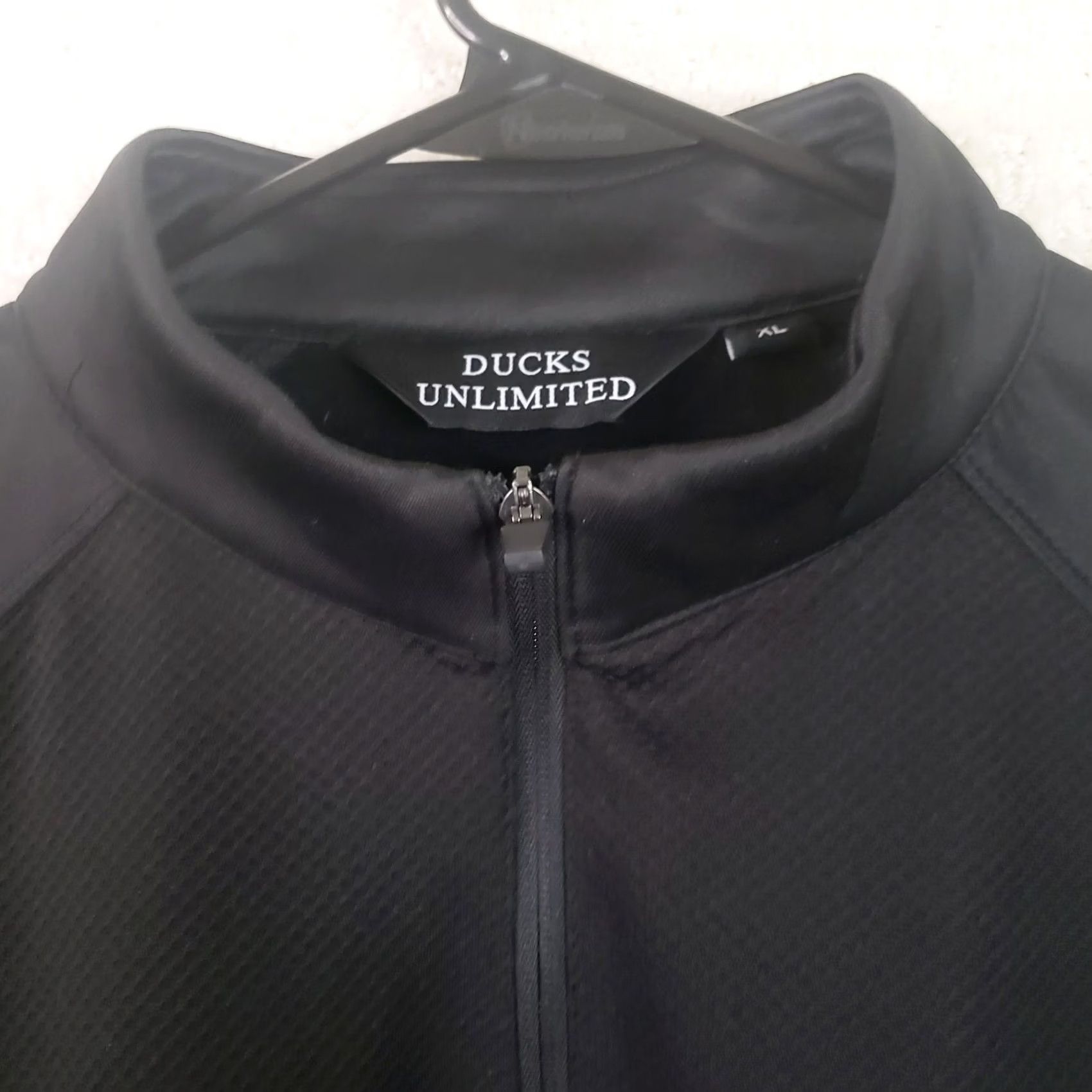 B Sides Ducks Unlimited Men's XL Full Zip Jacket Black Neoprene Like Sides Pockets Size US XL / EU 56 / 4 - 7 Thumbnail