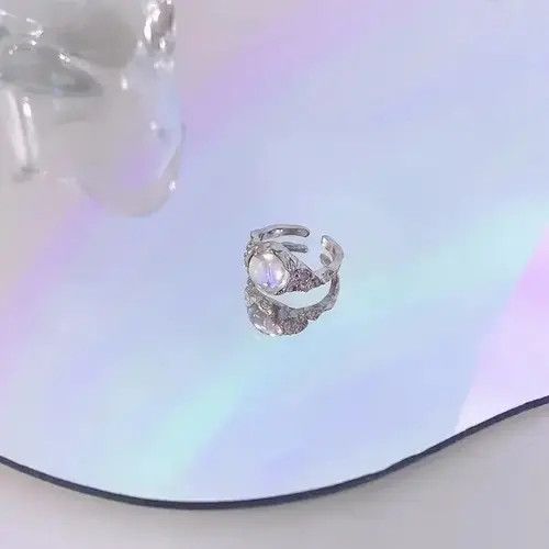 Ring Of Fire Electro Ring Crystal Stone Silver Abstract Star Pop Fantasy Size ONE SIZE - 2 Thumbnail
