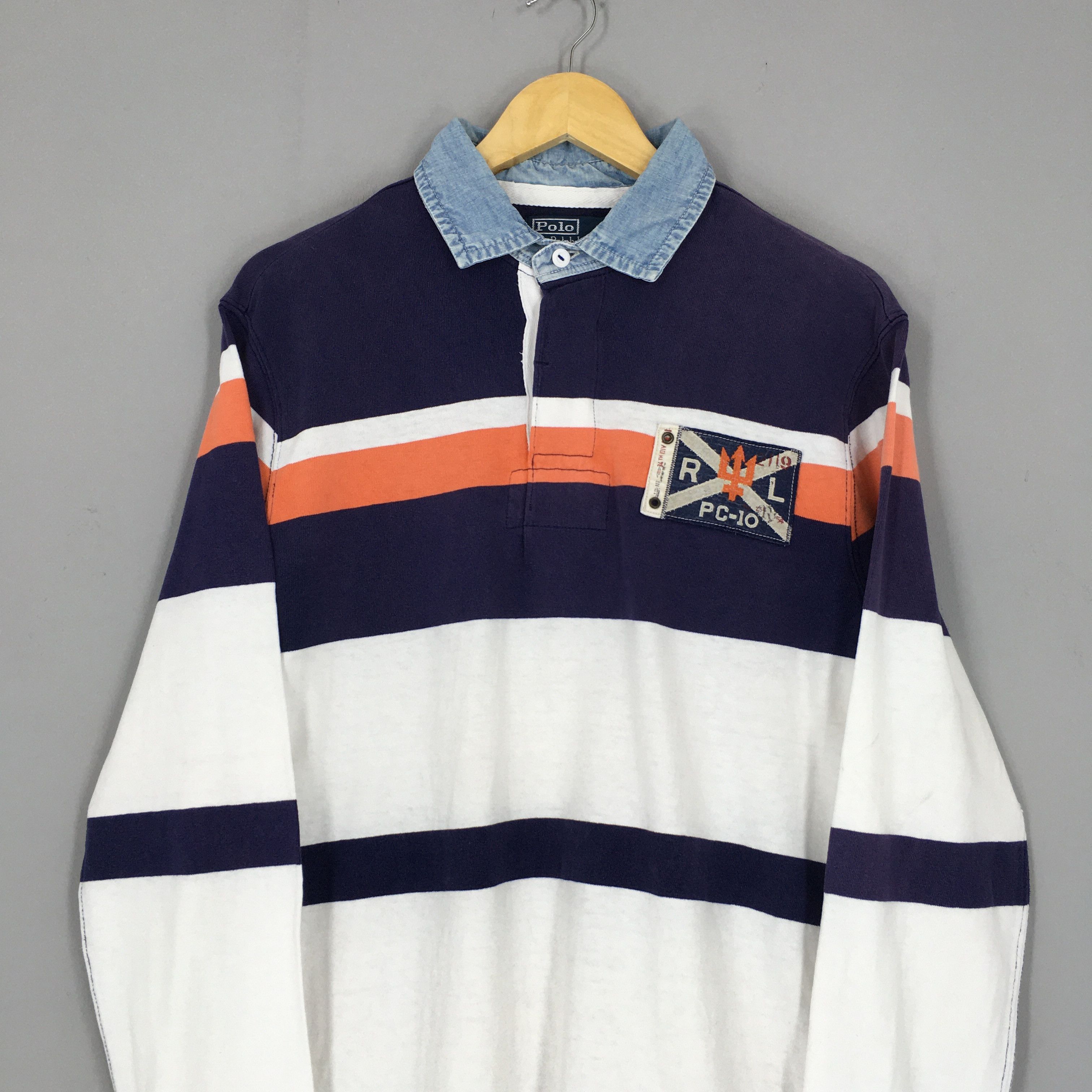 Polo Ralph Lauren × Rugby Ralph Lauren × Vintage RARE Vintage Polo Ralph Lauren Rugby Shirt Medium Size US M / EU 48-50 / 2 - 2 Thumbnail