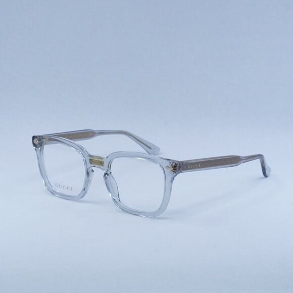 Gucci Gucci GG0184O 005 Eyeglasses Transparent Grey 50mm Square Size ONE SIZE - 1 Thumbnail