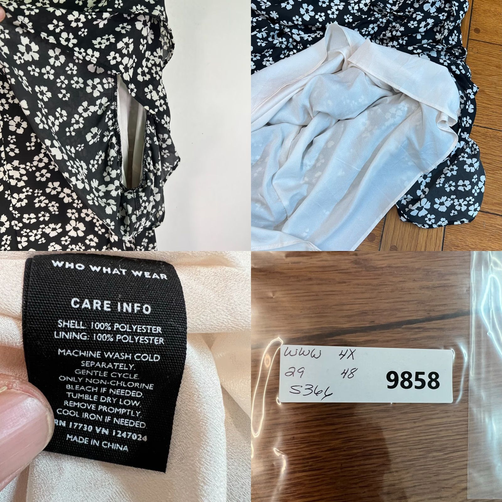 Vintage Who What Wear Floral Ruffle Midi Dress Women's Size 4X Black White Casual Size XXL / US 16-18 / IT 52-54 - 8 Thumbnail