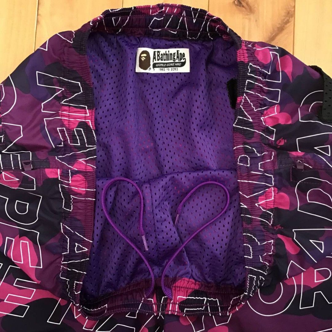 Bape 🔥XXL🔥 BAPE Text color camo Purple Beach shorts ★size 2XL Size US 38 / EU 54 - 6 Thumbnail
