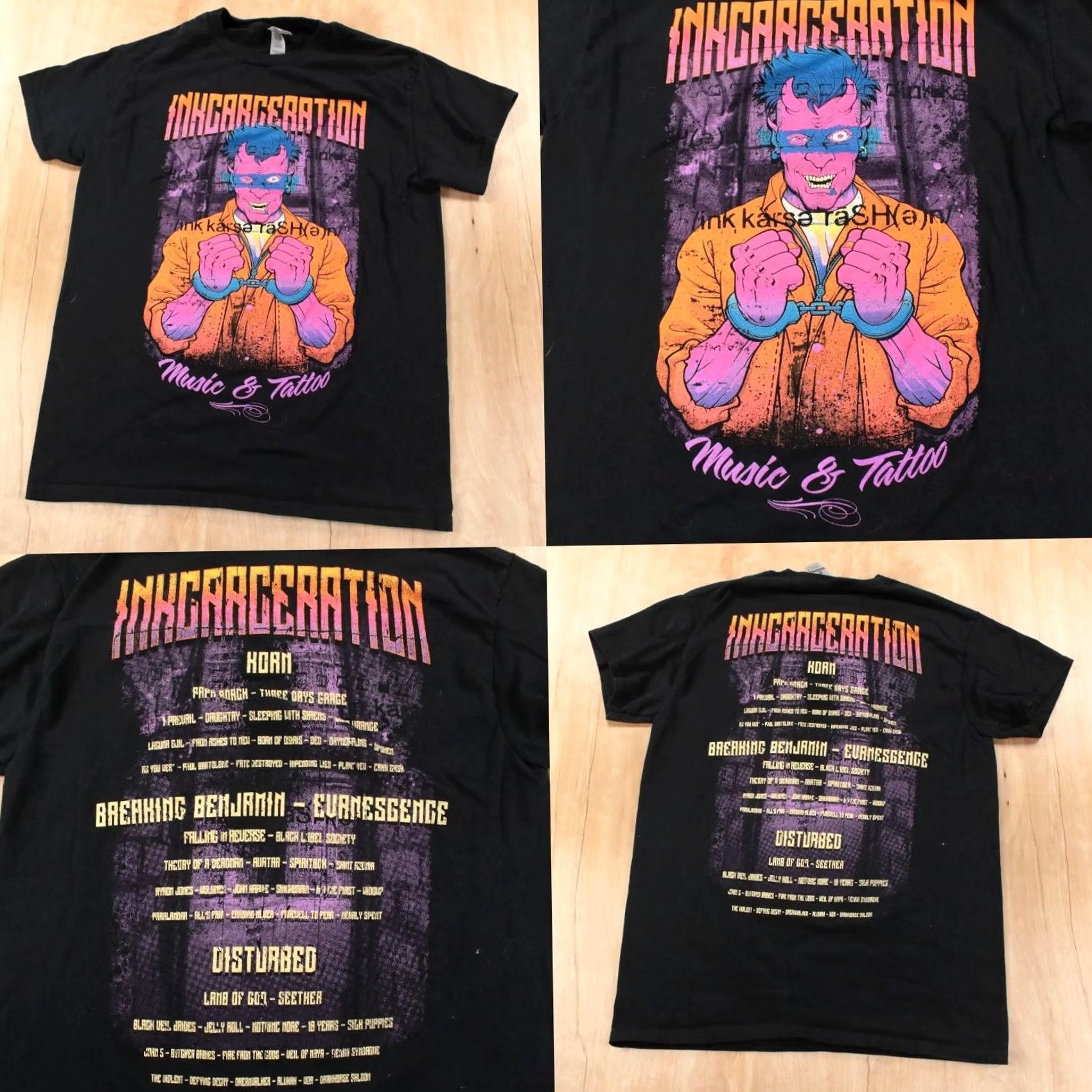 Gildan INKCARCERATION Music & Tattoo Festival 2022 concert T-Shirt SMALL heavy nu metal Shirt Mens Black Nike? Size US S / EU 44-46 / 1 - 2 Thumbnail