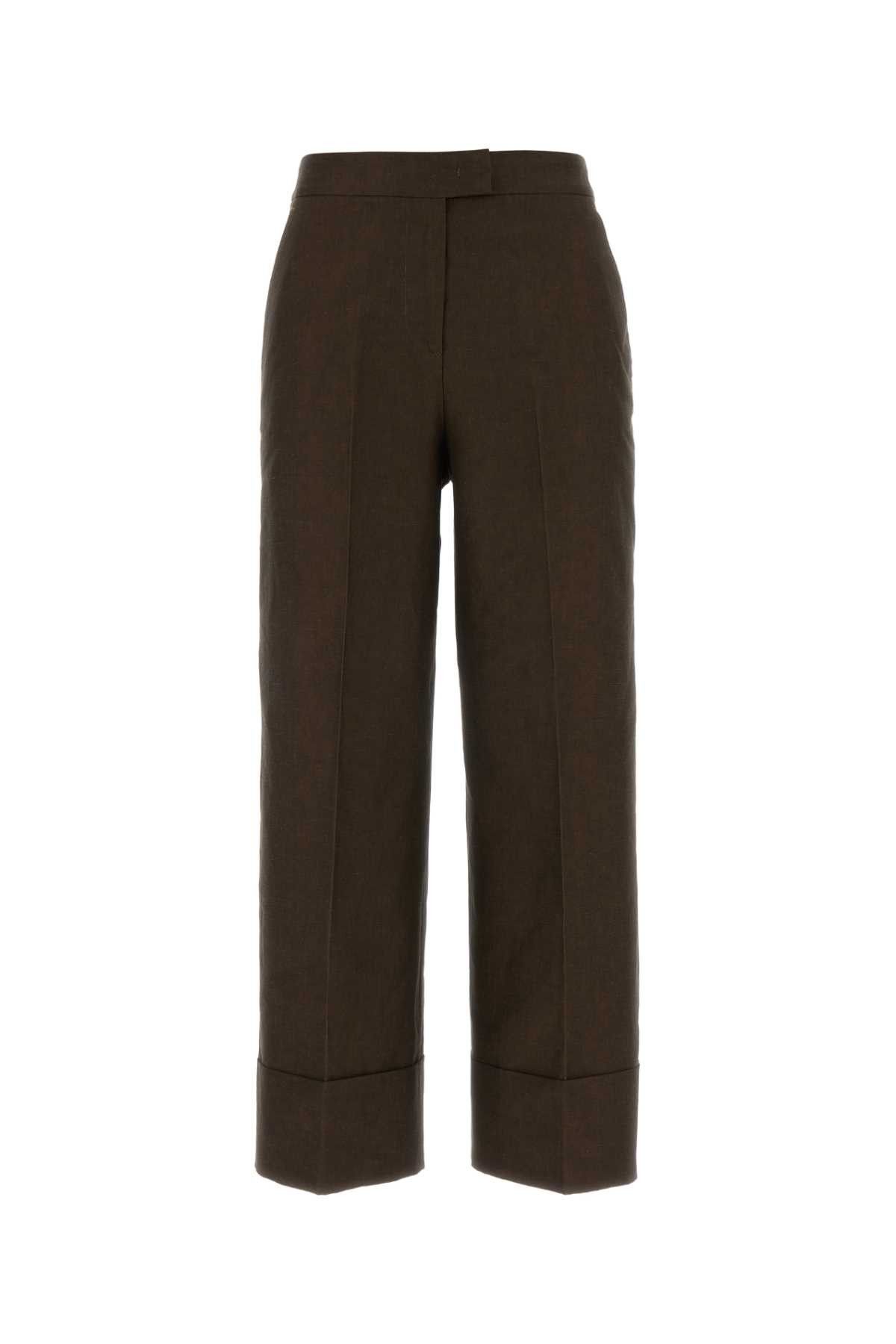 PT Torino Chocolate Cotton Blend Colette Palazzo Pant Size 28" / US 6 / IT 42 - 1 Thumbnail