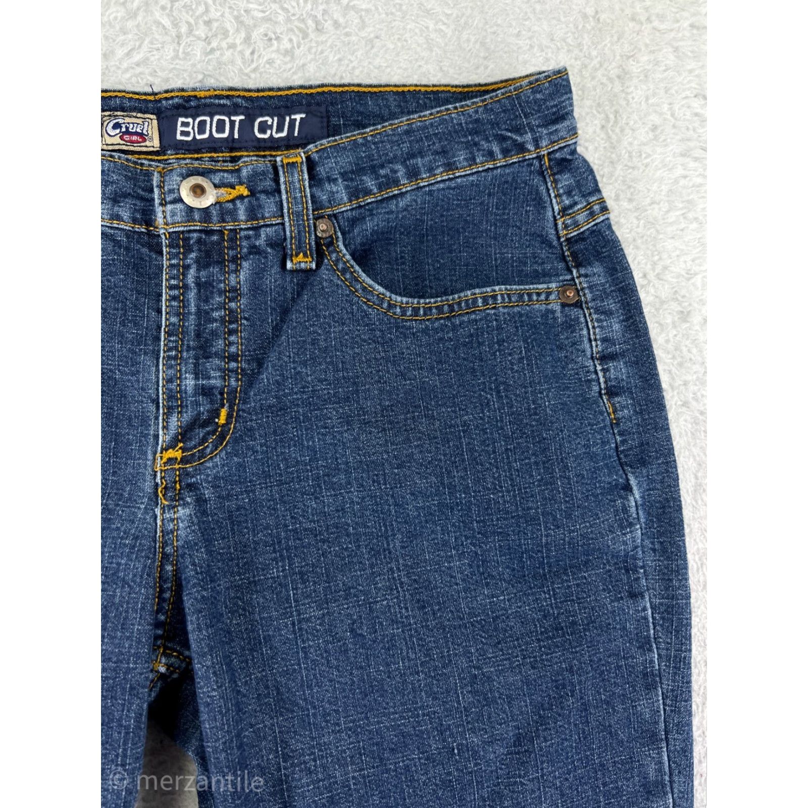 Denime Cruel Jeans Womens 9 Bootcut Denim Blue Medium Wash Cotton 5-Pocket Regular Inseam 31 in Women's Jeans Cruel Brand Adult Womens Jeans Size 30" / US 8 / IT 44 - 7 Thumbnail