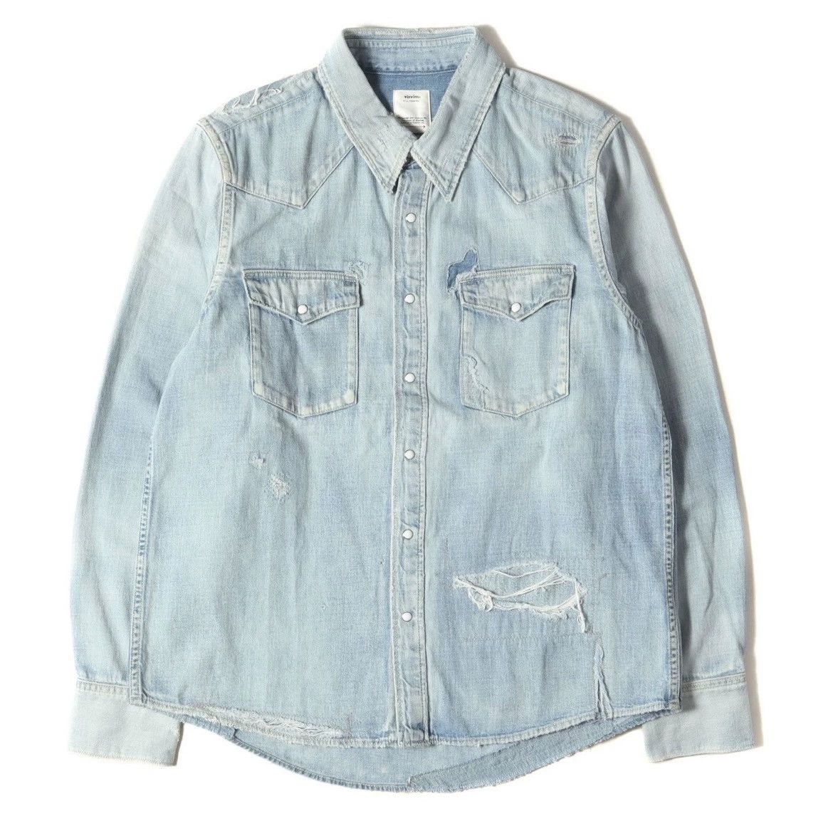 Visvim VISVIM 20SS Destruction denim shirt Size US XL / EU 56 / 4 - 1 Thumbnail