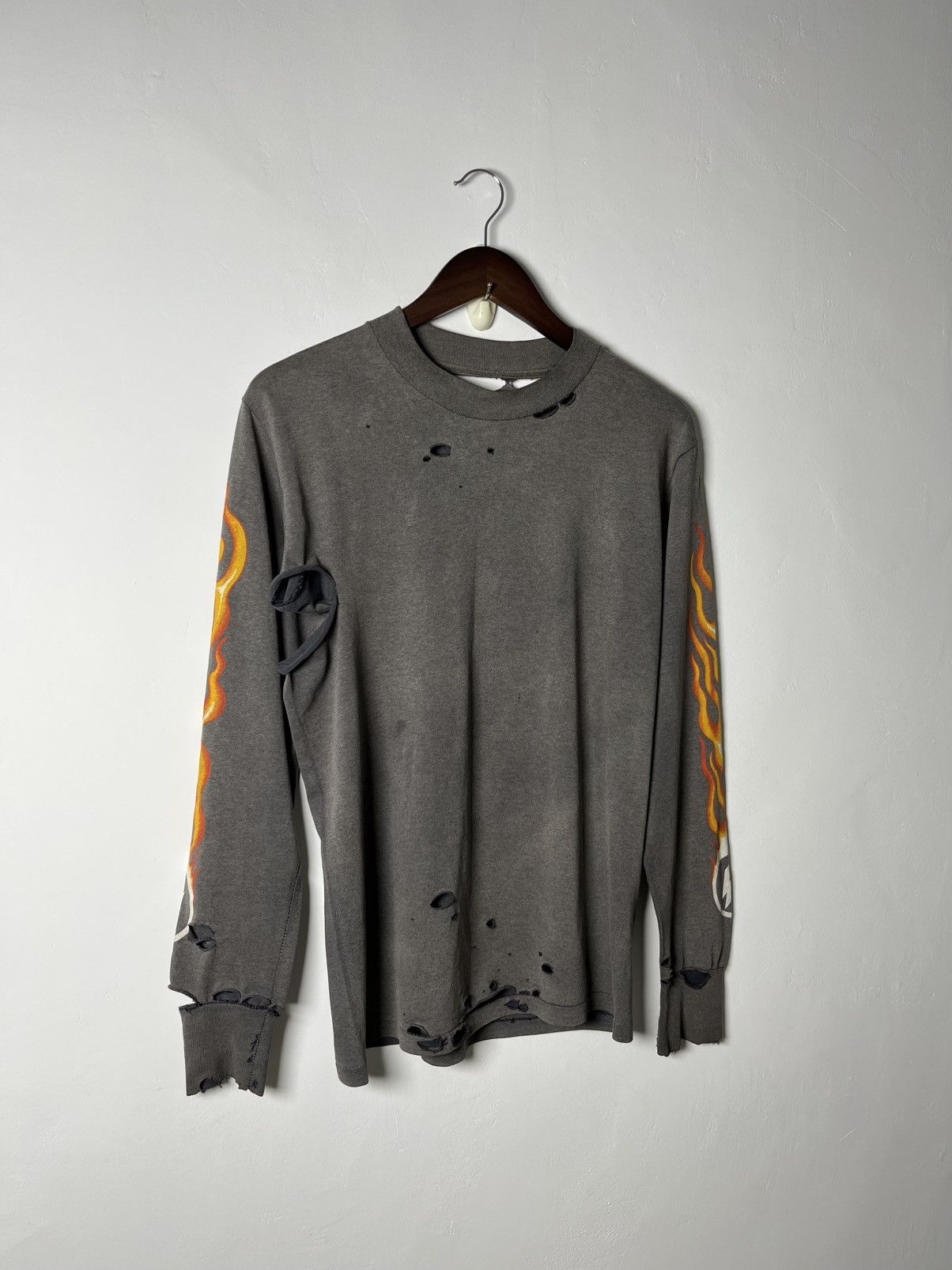 Vintage Vintage Thrashed Sun Faded Flames Longsleeve Size US M / EU 48-50 / 2 - 2 Thumbnail