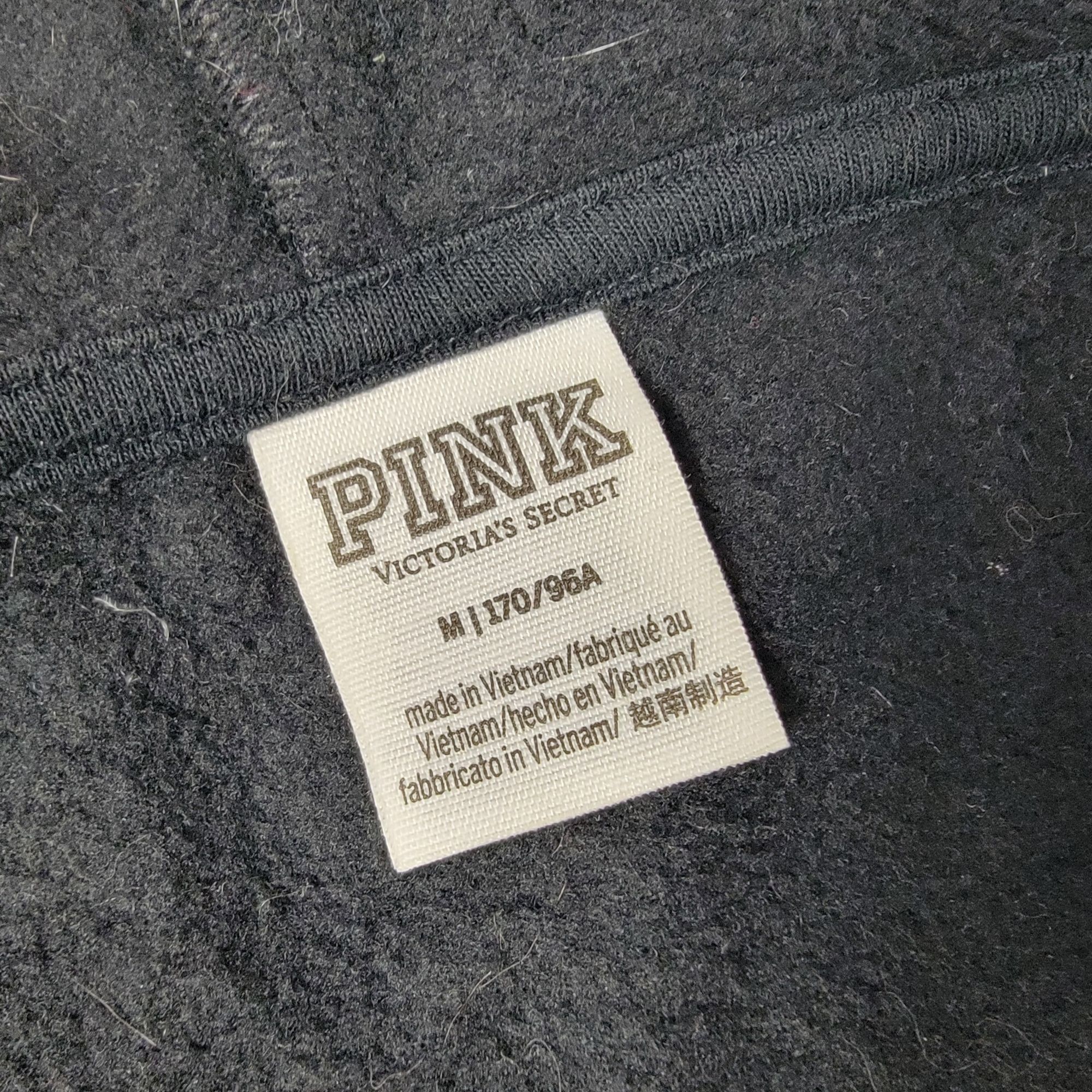 Victoria's Secret Pink By Victorias Secret Womens Medium Black Full Zip Hoodie Size M / US 6-8 / IT 42-44 - 5 Thumbnail