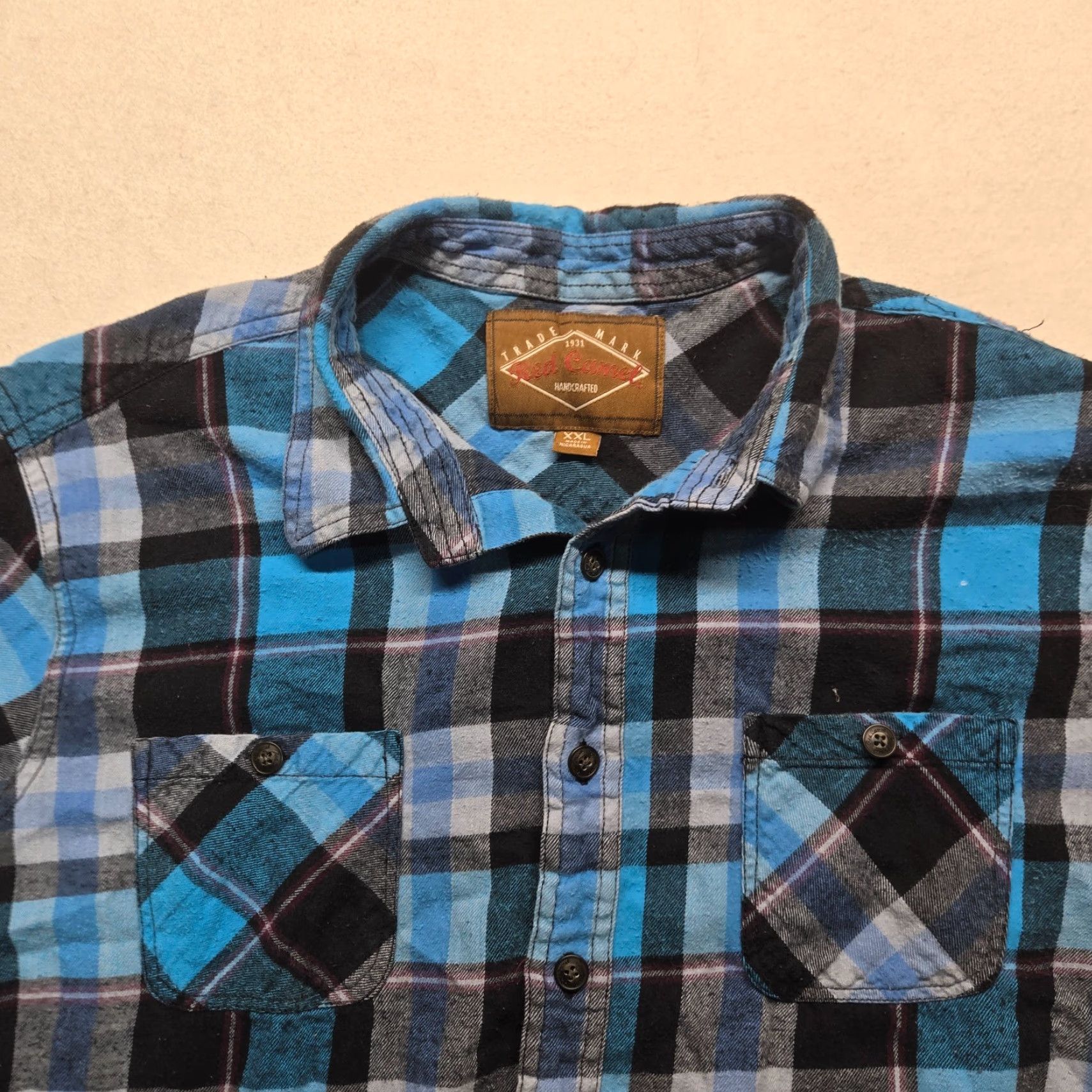 Camel VINTAGE Red Camel Button-Up Shirt Long Sleeve Adult Men 2XL Blue Plaid Flannel Casual Workwear Size US XXL / EU 58 / 5 - 2 Thumbnail