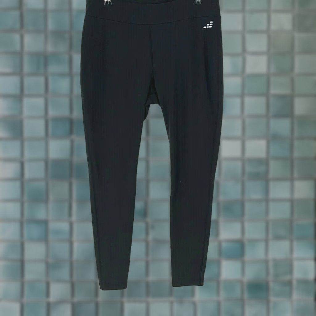 Vintage BCG Womens Black Mid Rise Activewear Yoga Pants Size L Pull-On Skinny Size 36" / US 14 / IT 50 - 1 Thumbnail