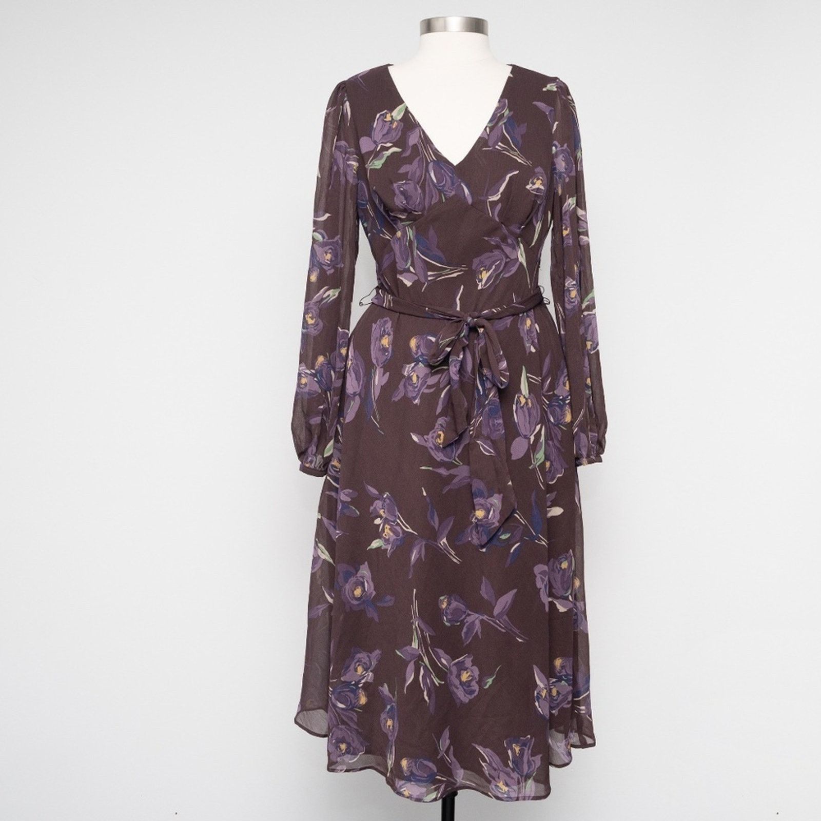 Lauren Ralph Lauren Lauen Ralph Lauren. Floral Belted Crinkle Georgette Dress Size XL / US 12-14 / IT 48-50 - 7 Thumbnail