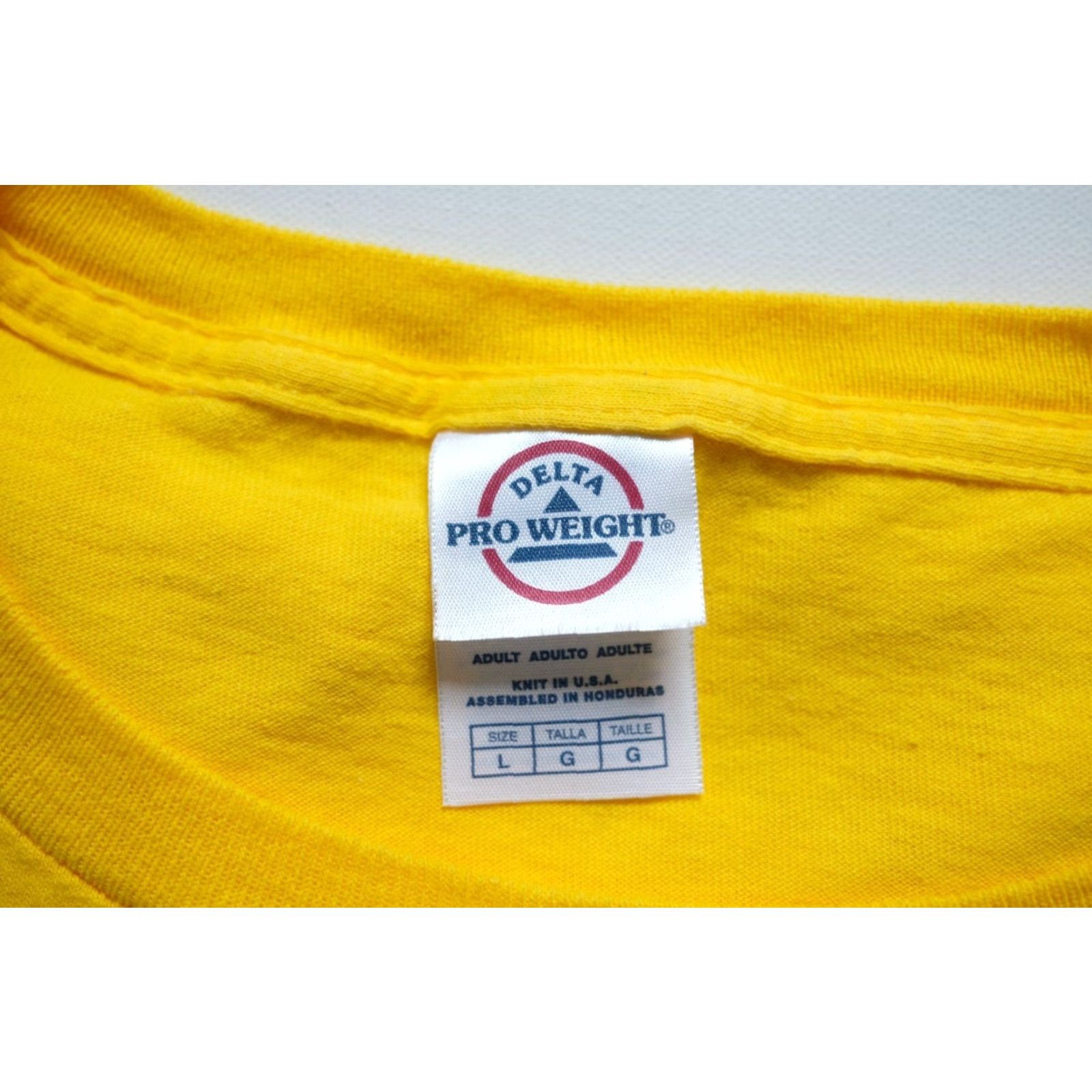 Delta VINTAGE 90s DELTA Graphic T-Shirt Funny Open A Can Of Whoop Yellow L Mens Short Sleeve Crew Neck Size US L / EU 52-54 / 3 - 6 Thumbnail