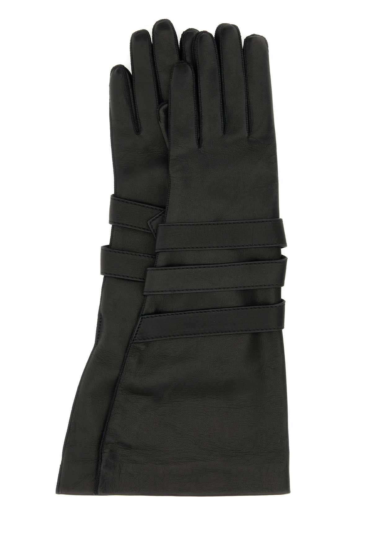 Saint Laurent Paris oc11z1225 Size: 6.5 / Aviator Gloves in Leather in Black Size ONE SIZE - 1 Thumbnail