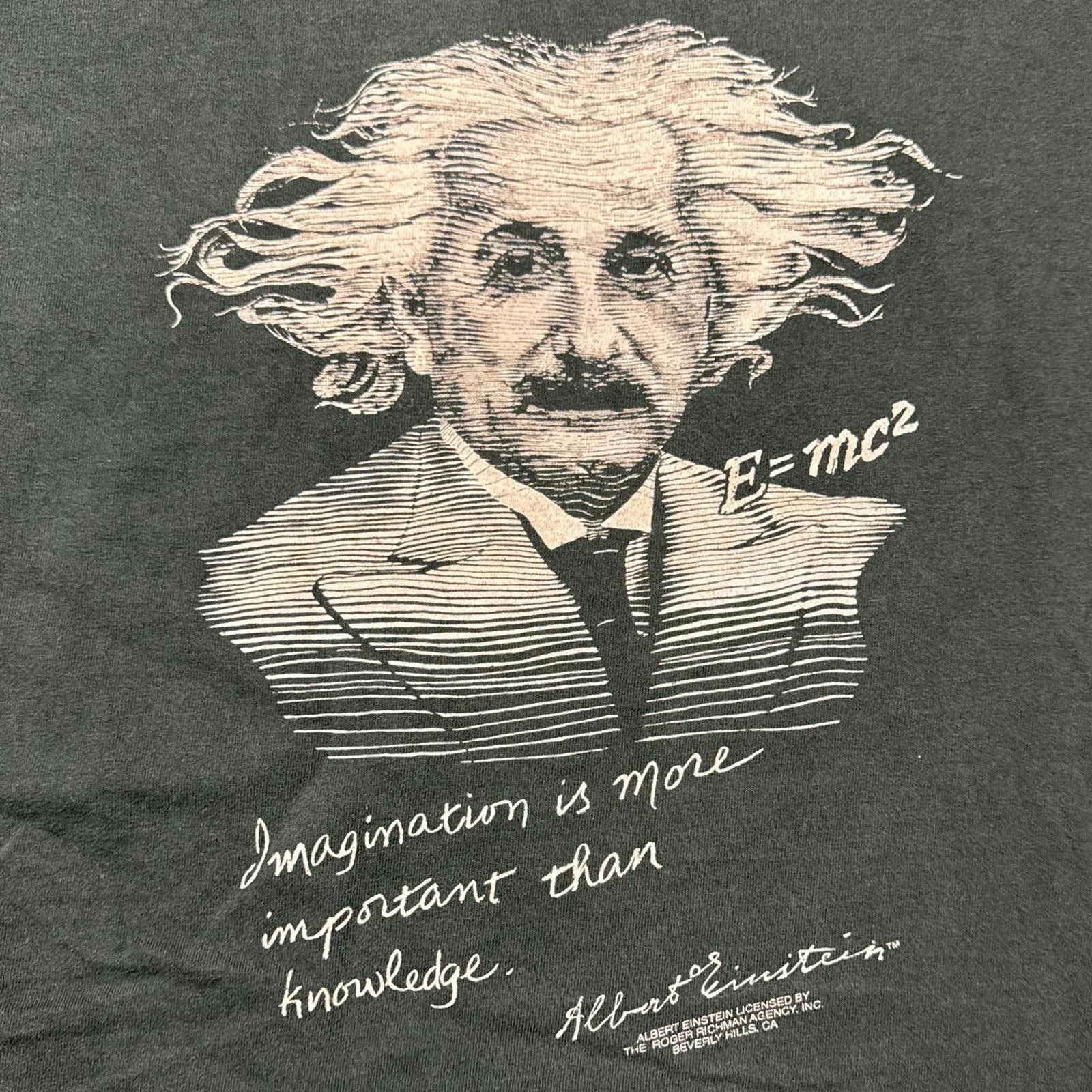 Fruit Of The Loom Albert Einstein All Over Front Print Vintage 90's T-Shirt Size US L / EU 52-54 / 3 - 6 Thumbnail