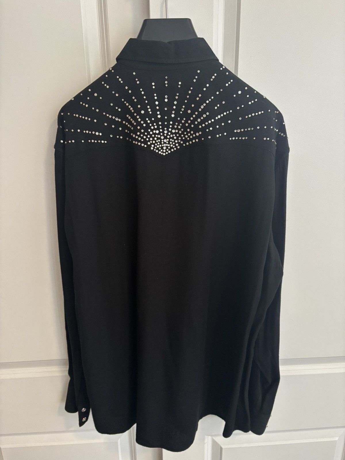 Celine Celine SS22 Black Crystal Embellished Western Shirt Size US L / EU 52-54 / 3 - 6 Thumbnail