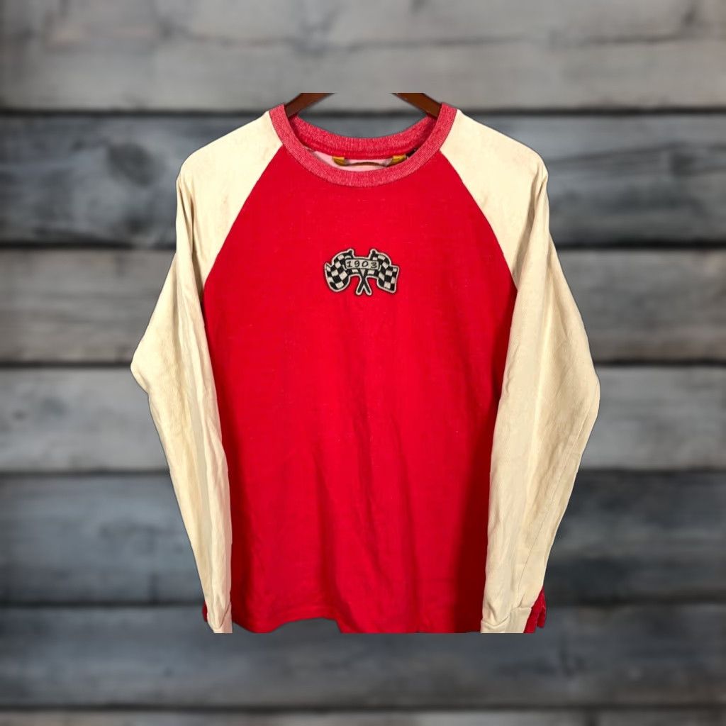 Harley Davidson Harley-Davidson Embroidered Long Sleeve Baseball Shirt Women's Large Red 90s Biker Size L / US 10 / IT 46 - 1 Thumbnail