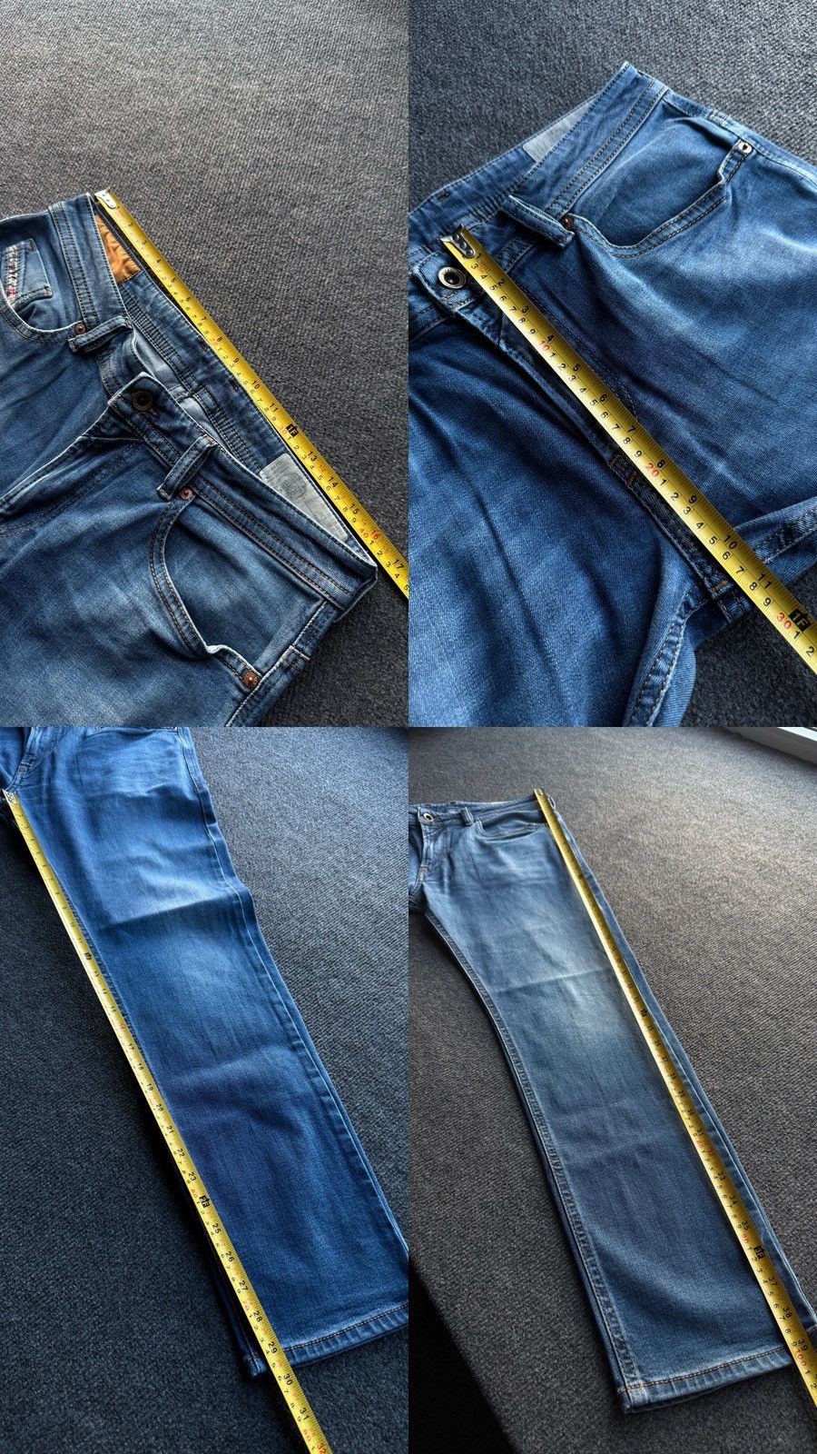 Diesel 00s Luxury Y2K Diesel Thommer Slim Skinny Distressed Jeans Size US 33 - 17 Thumbnail