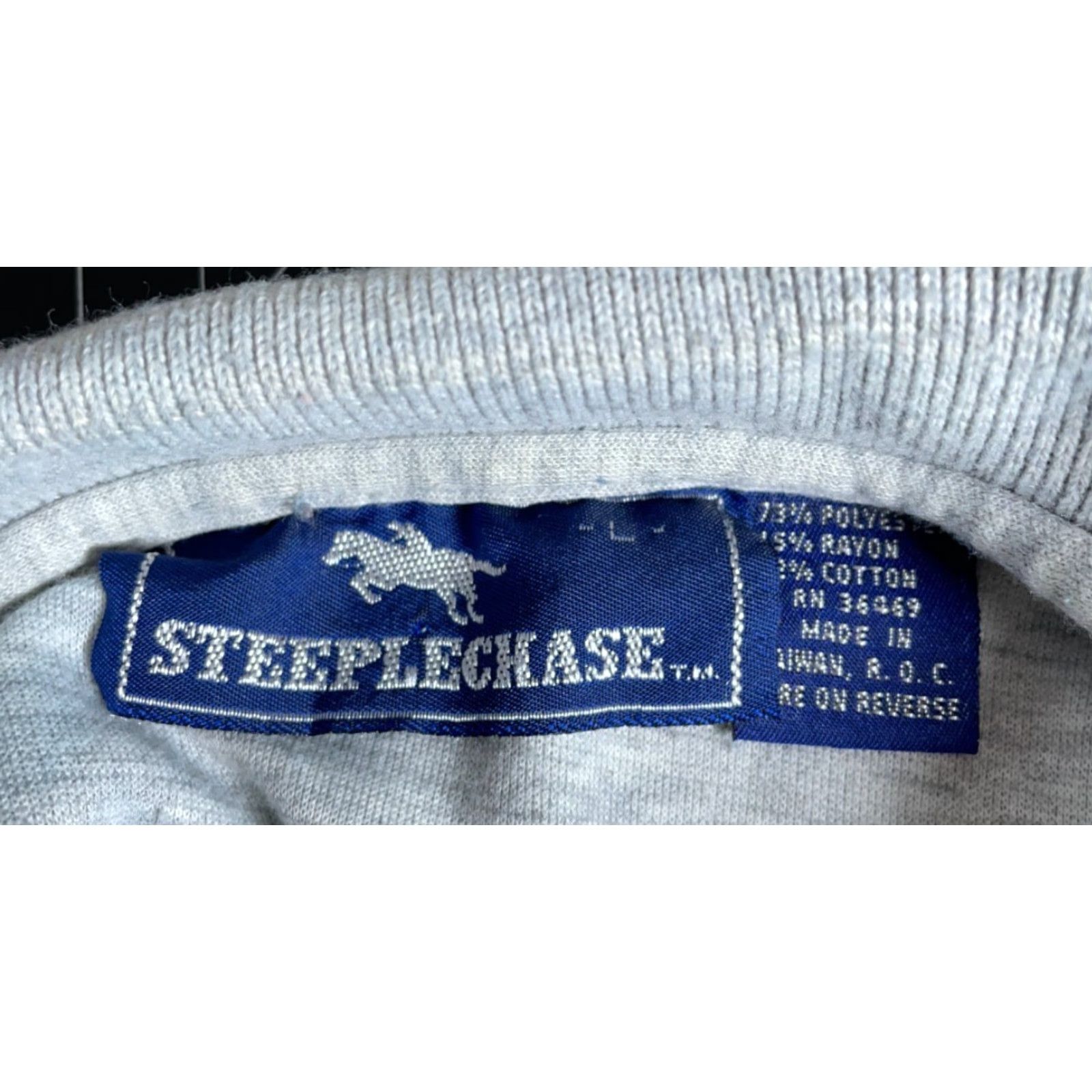 Vintage VINTAGE 90s 80s Steeplechase Long Sleeve Polo Shirt Men's L Gray Blue Stripe Casual Polo Shirt Mens Large Striped Rugby Shirt Size US L / EU 52-54 / 3 - 3 Thumbnail