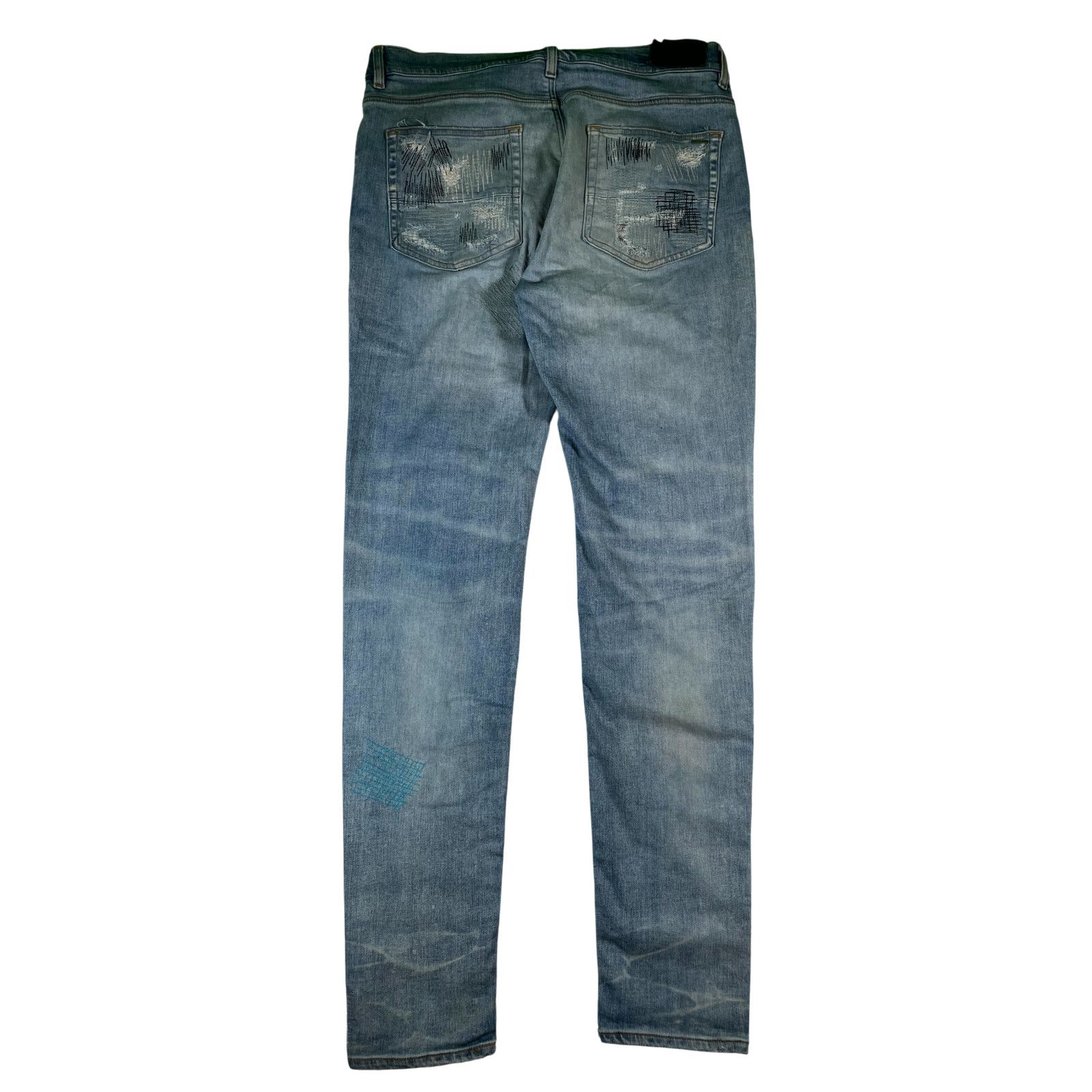 Amiri Amiri Multi Stitch Light Wash Jeans Size US 36 / EU 52 - 2 Thumbnail