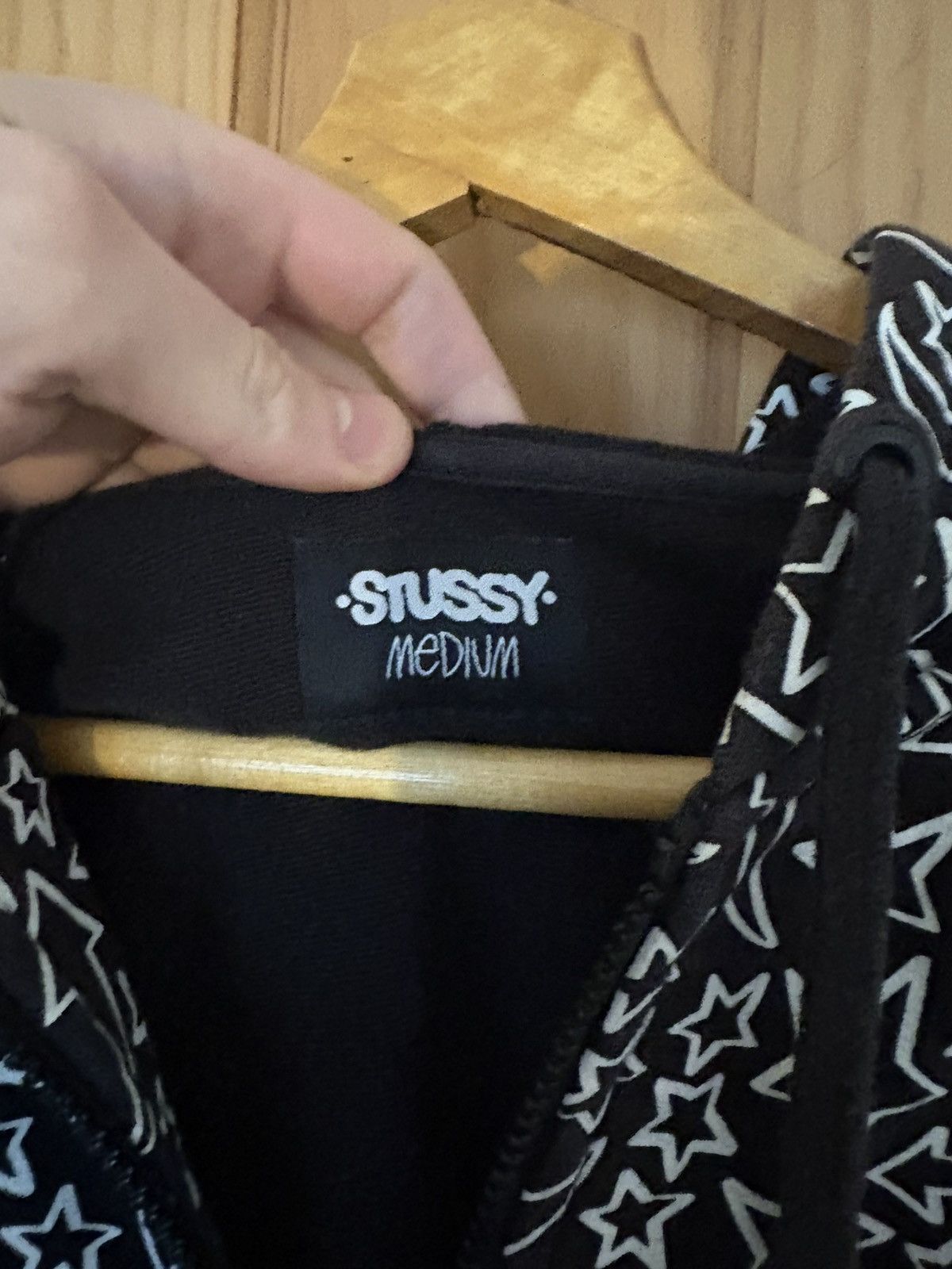 Stussy Vintage Stussy Black Stars Hoodie Size US M / EU 48-50 / 2 - 3 Thumbnail