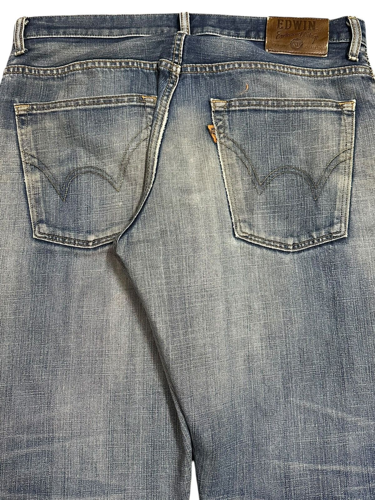 Edwin Edwin XV Exclusive Vintage Blue Faded Wash Distressed Jeans Size US 35 - 6 Thumbnail