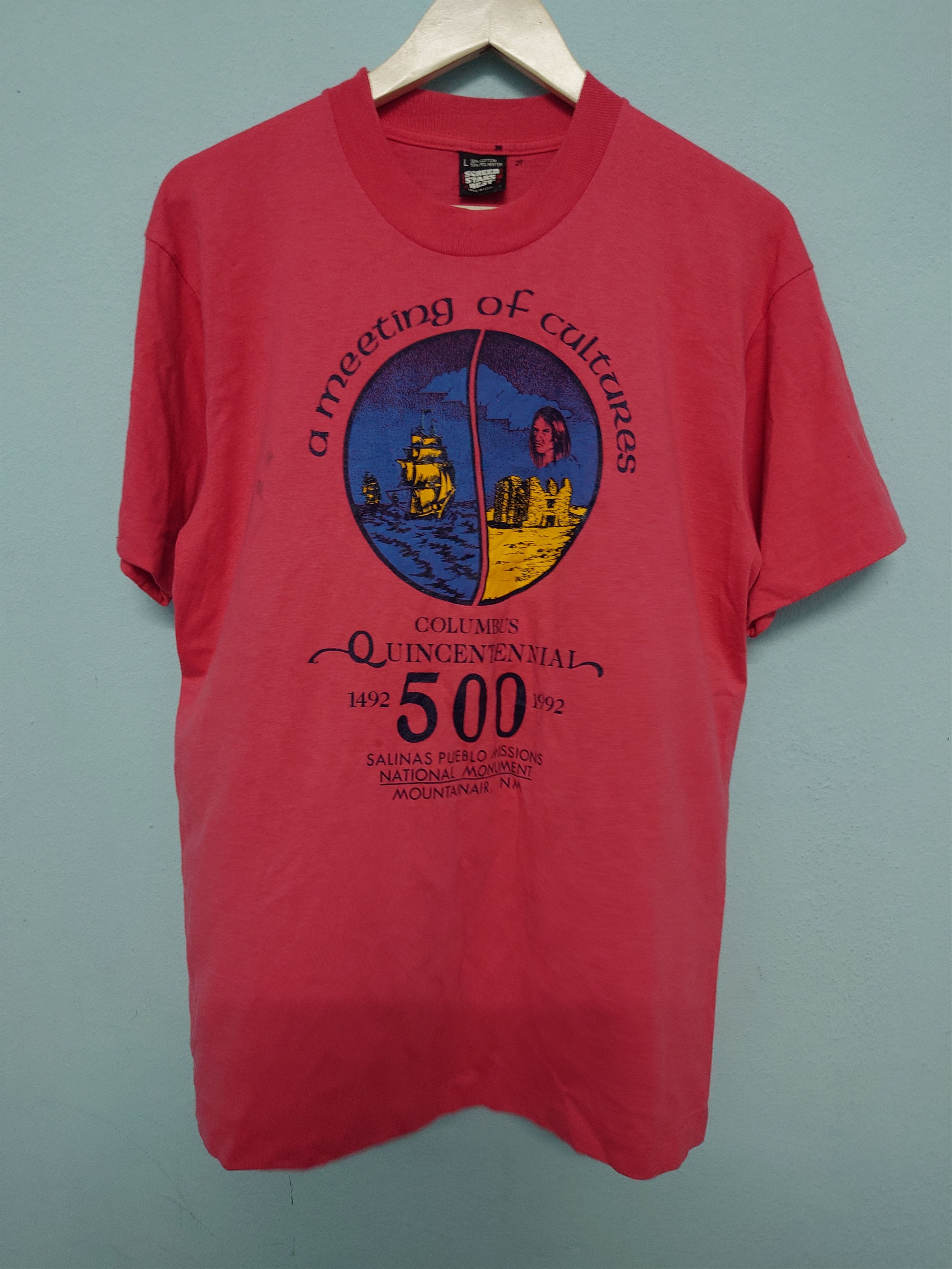 Vintage Vintage 90s Screen Stars Best 50/50 COLUMBUS QUINCENTENNIAL Size US L / EU 52-54 / 3 - 1 Thumbnail