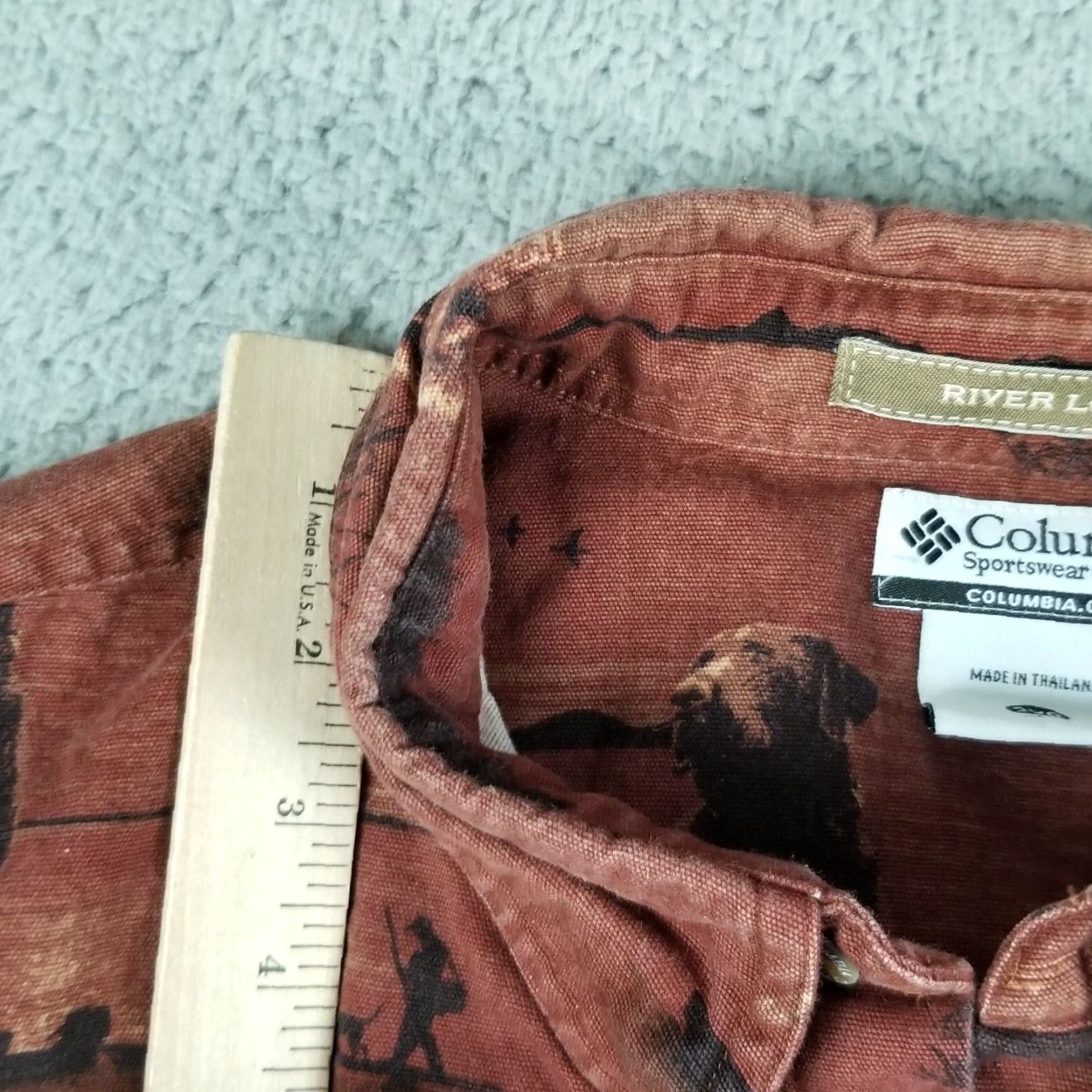 Vintage Columbia River Lodge AOP Button Shirt Dog Print Brown Mens 2XB Big Flannel Shirt 2XB Mens Size US XXL / EU 58 / 5 - 3 Thumbnail