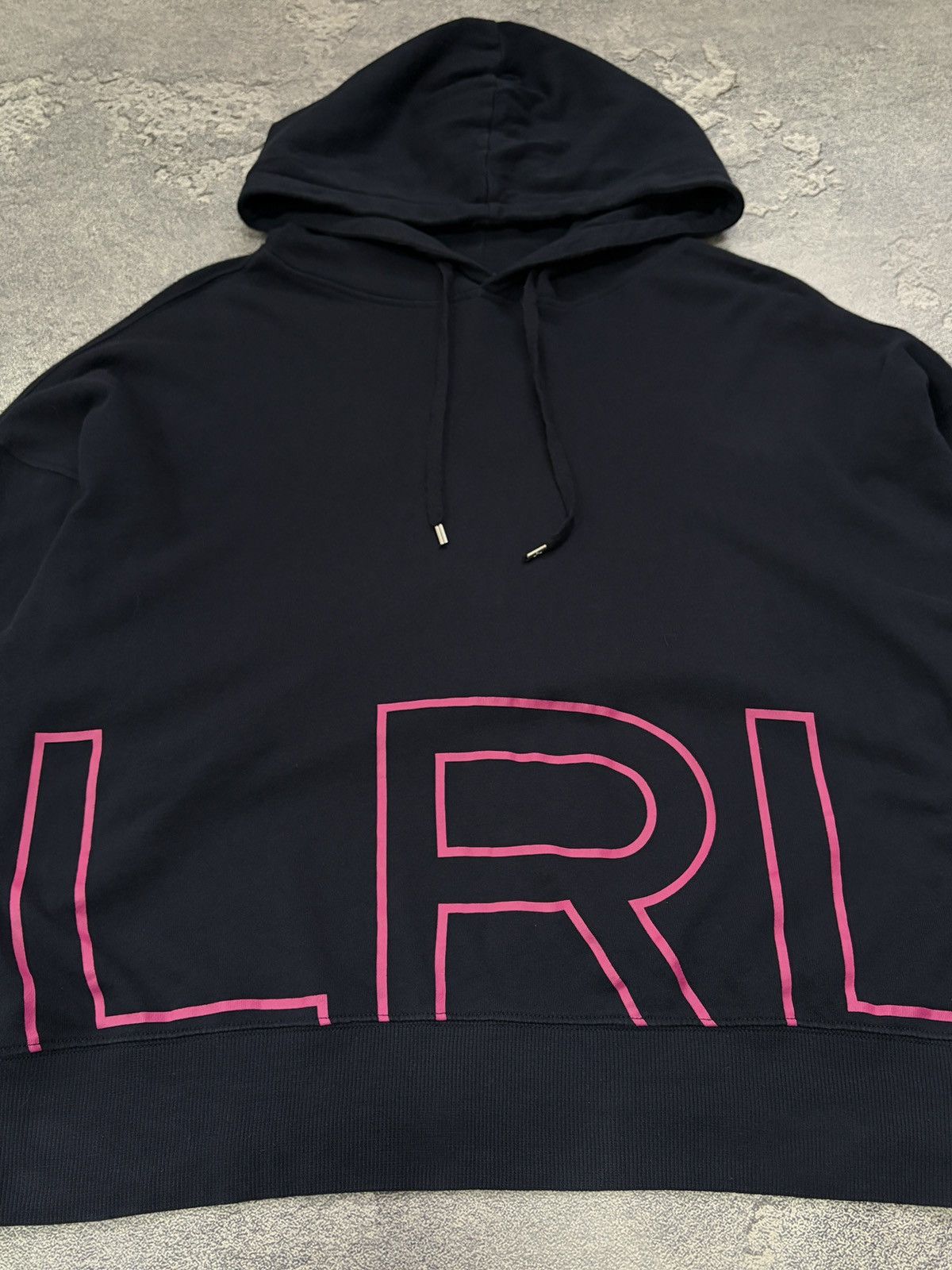 Lauren Ralph Lauren LRL Ralph Lauren Navy Cropped Hoodie Neon Pink Logo M Size M / US 6-8 / IT 42-44 - 9 Thumbnail