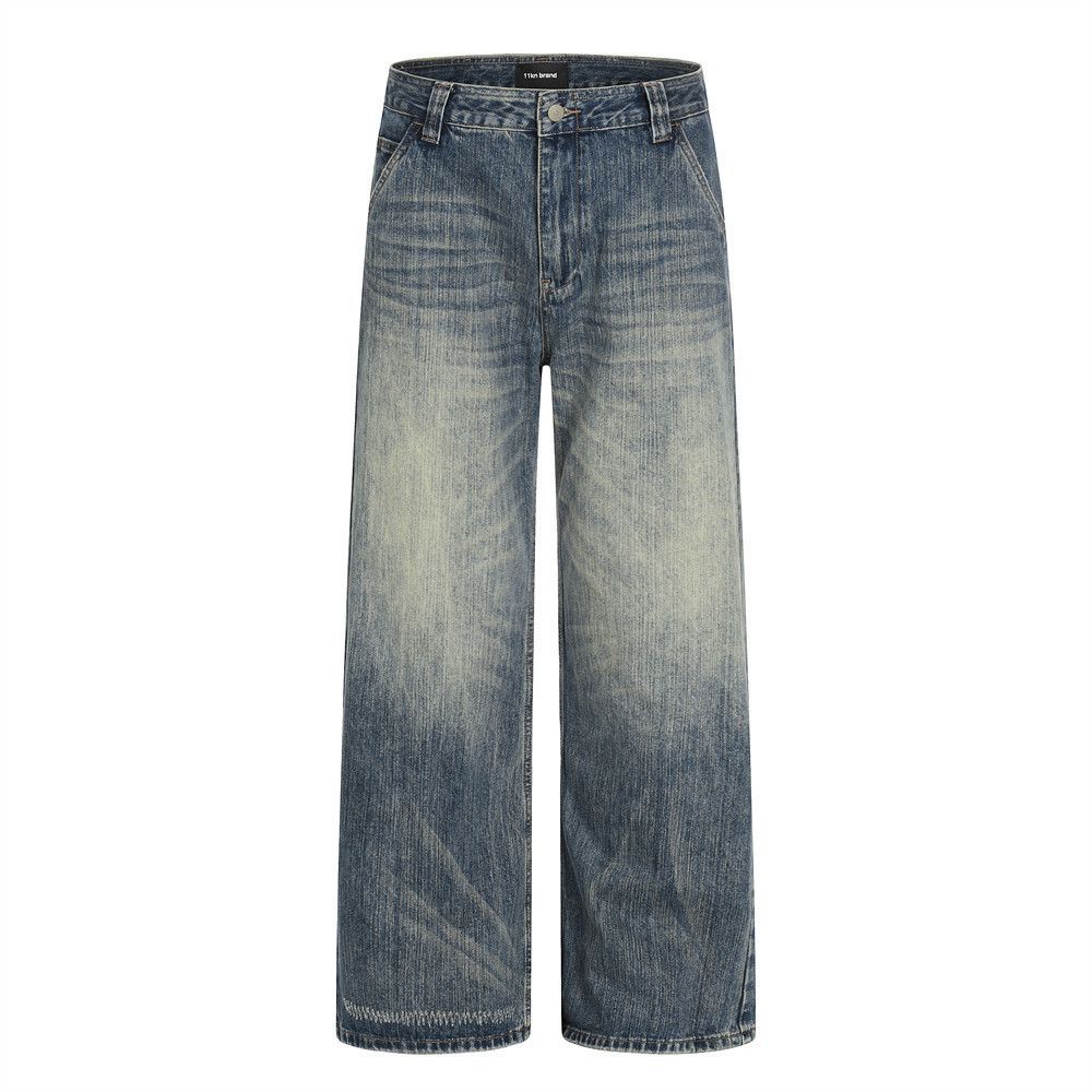 Vintage Men's loose distressed straight vintage washed jeans Size US 32 / EU 48 - 1 Thumbnail