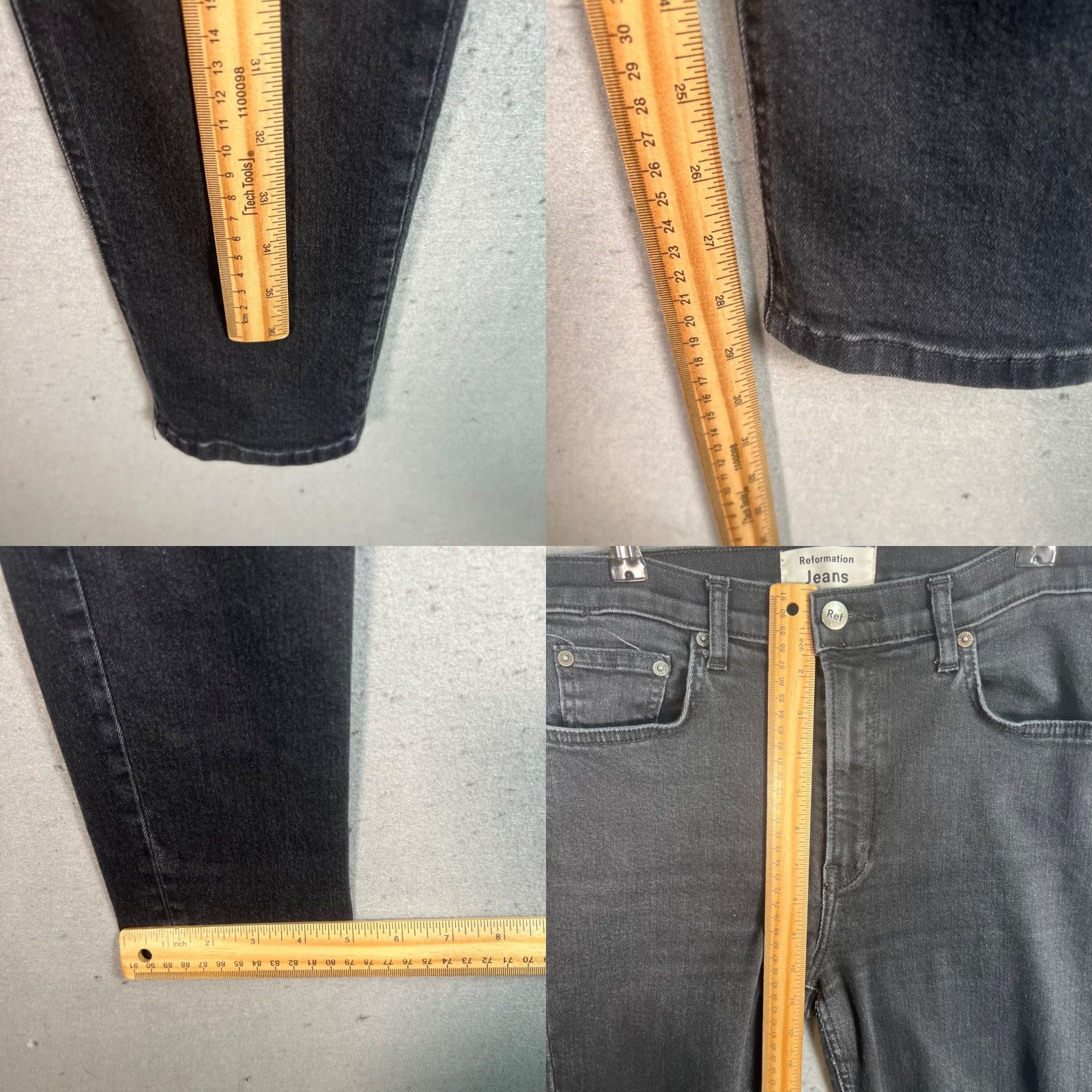 Reformation Reformation Womens High Rise Skinny Jeans Size 28 Faded Black Destroyed Denim Size 28" / US 6 / IT 42 - 8 Thumbnail