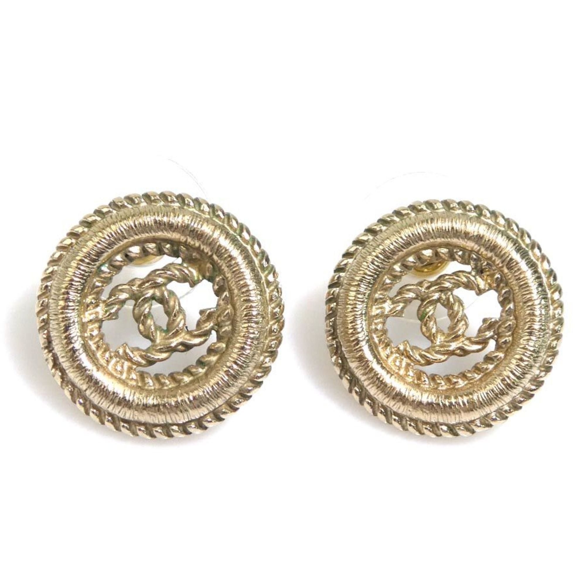 Chanel Chanel earrings, Coco Mark design, metal, gold, women's, free shipping, e61612a Size ONE SIZE - 1 Thumbnail