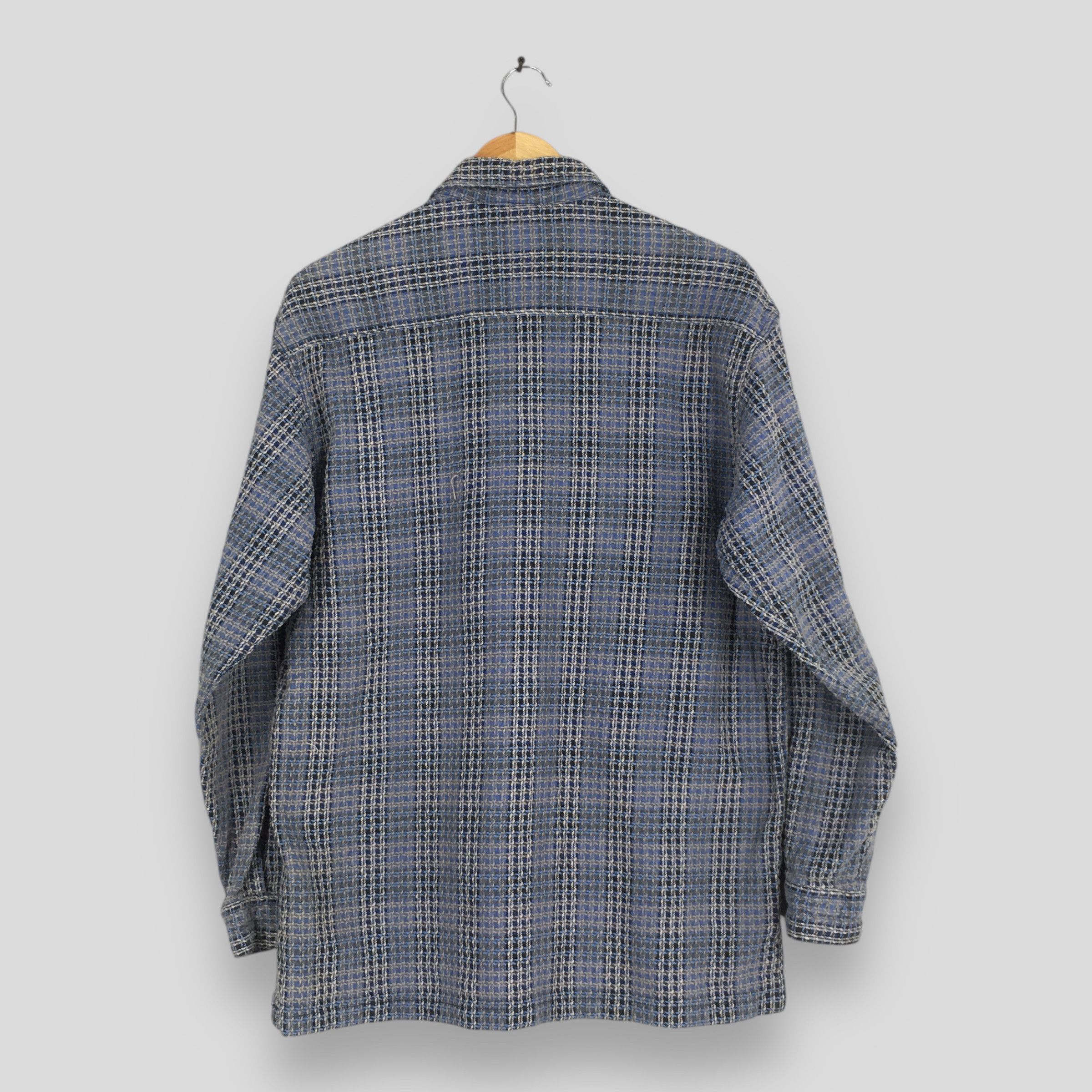 Vintage Vintage 1980s Patchwork Boro Flannel Blue Shirt Medium Size US M / EU 48-50 / 2 - 6 Thumbnail