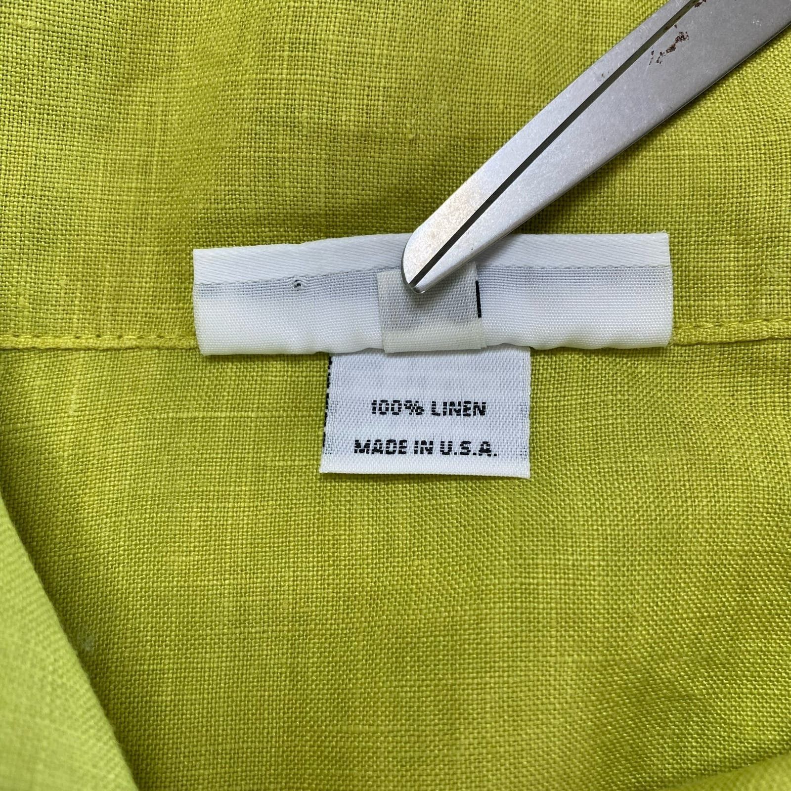 Bryn Walker BRYN WALKER Chartreuse Green Linen Short Sleeve Jacket Small Size S / US 4 / IT 40 - 8 Thumbnail