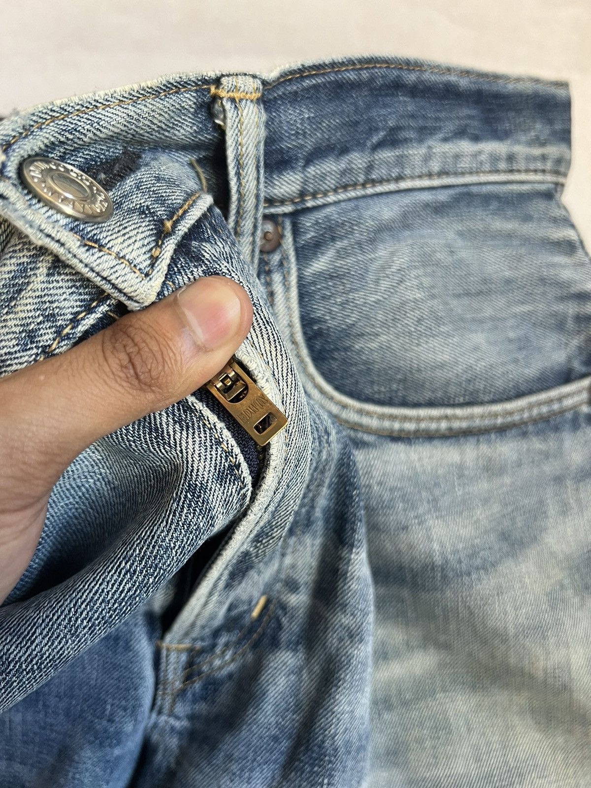 Edwin Edwin 505z Orange Selvedge Distressed Denim Size US 37 - 9 Thumbnail