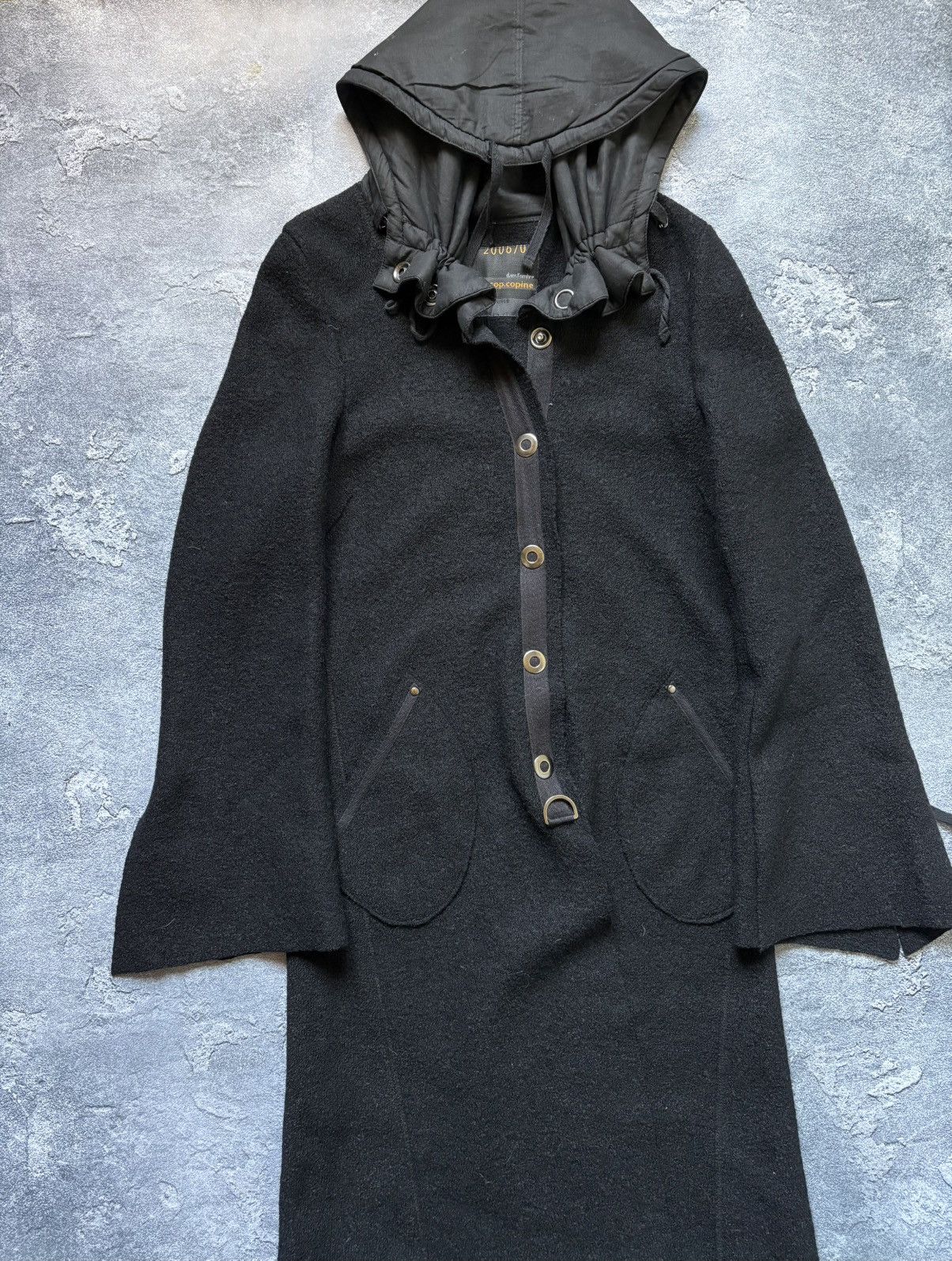 Cop Copine Archive 00s Cop Copine Avant Garde Hooded Long Wool Coat Size M / US 6-8 / IT 42-44 - 2 Thumbnail