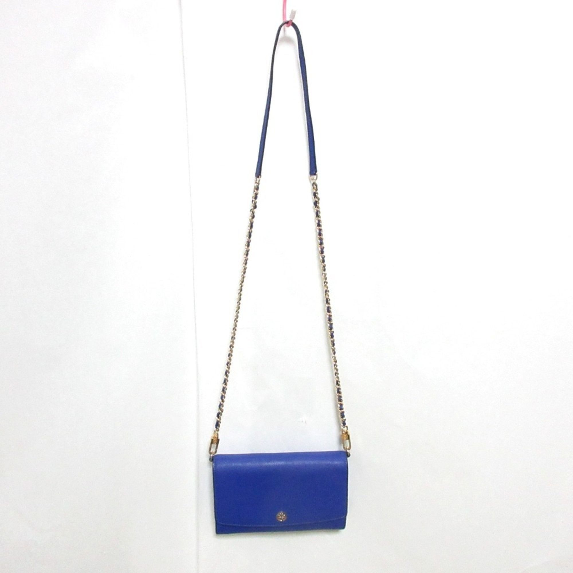 Tory Burch TORY BURCH Saffiano Leather Shoulder Wallet Purse Clutch Bag Blue Women's Size ONE SIZE - 1 Thumbnail