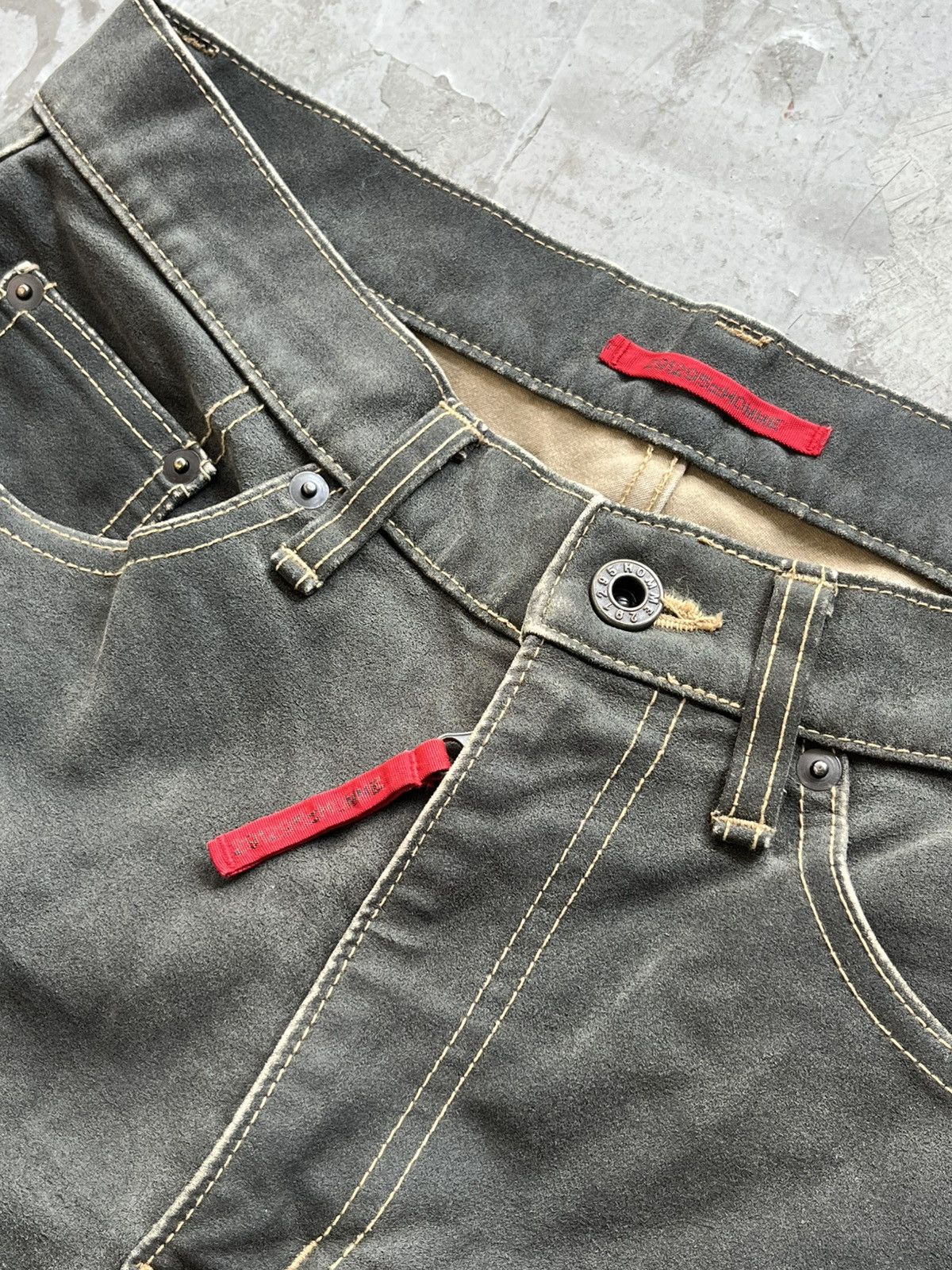 If Six Was Nine × Japanese Brand × Le Grande Bleu (L.G.B.) 💥291295=Homme Faded Suede biker jeans style sz II Size US 30 / EU 46 - 3 Thumbnail