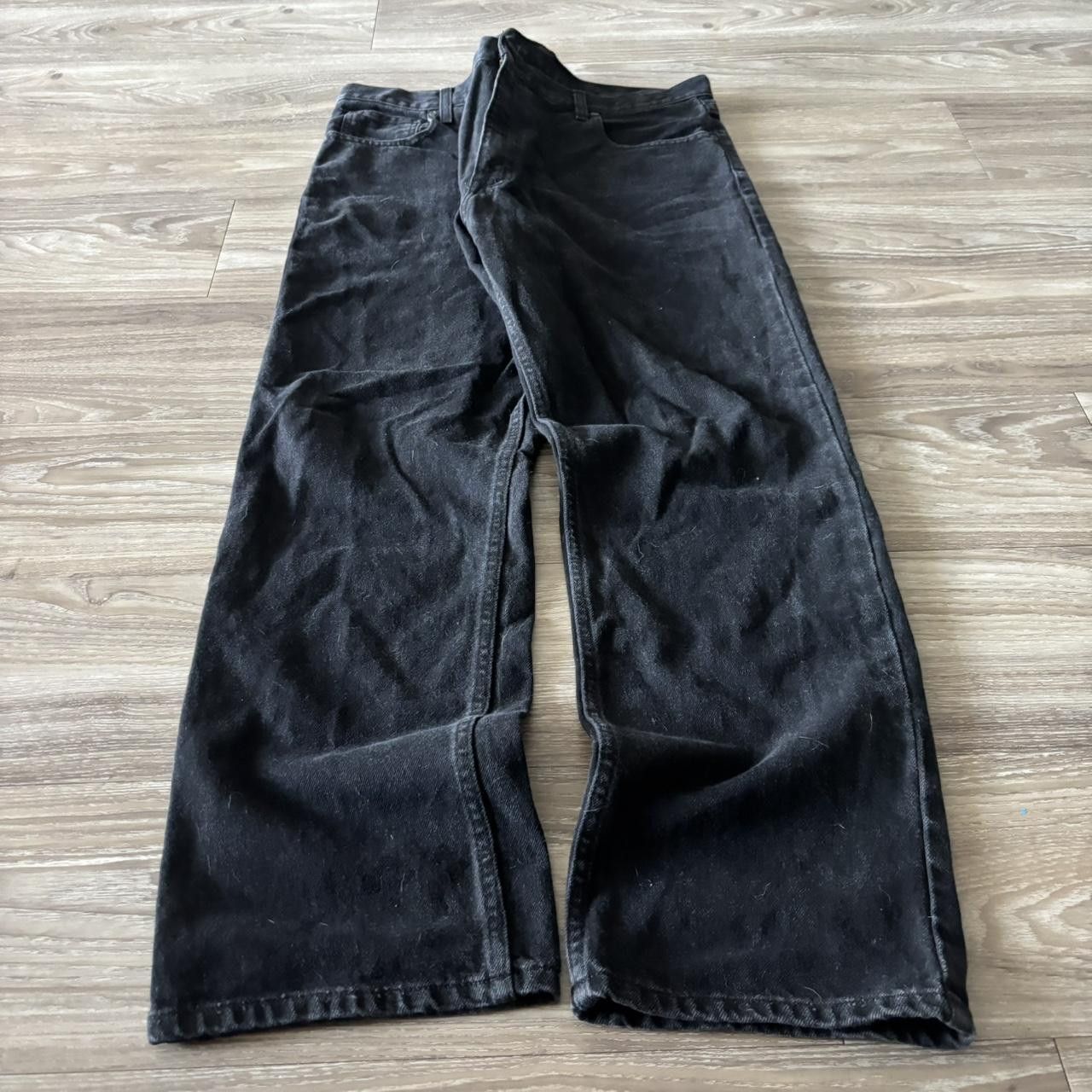 Vintage Crazy Vintage Y2K/2000s Grunge Solid Black Denim Jeans! 40x32 Size US 40 / EU 56 - 3 Thumbnail