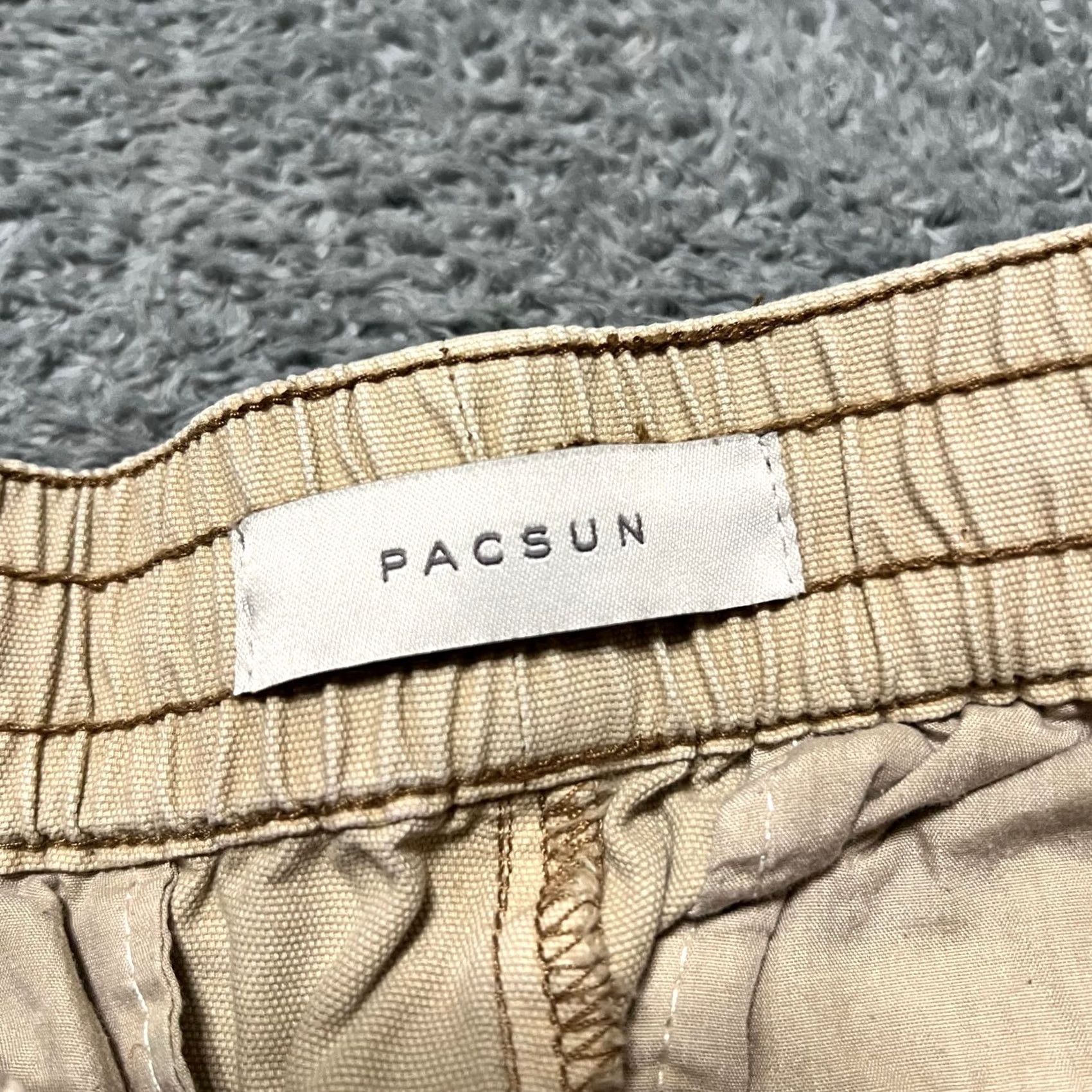 Pacsun Pacsun Pants Mens Small (29x29) Baggy Cargo Tan Beige Skater Flaw Staining Mens Regular Cargo Pants Beige Cream S 29x29 Size US 29 - 6 Thumbnail