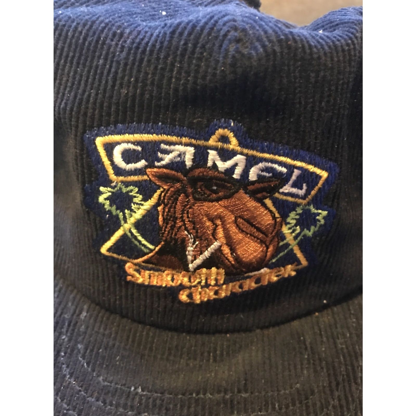 Camel VINTAGE Camel Hat Cap Corduroy Embroidered Cowboy Snapback Blue Adjustable Men Western Size ONE SIZE - 2 Thumbnail