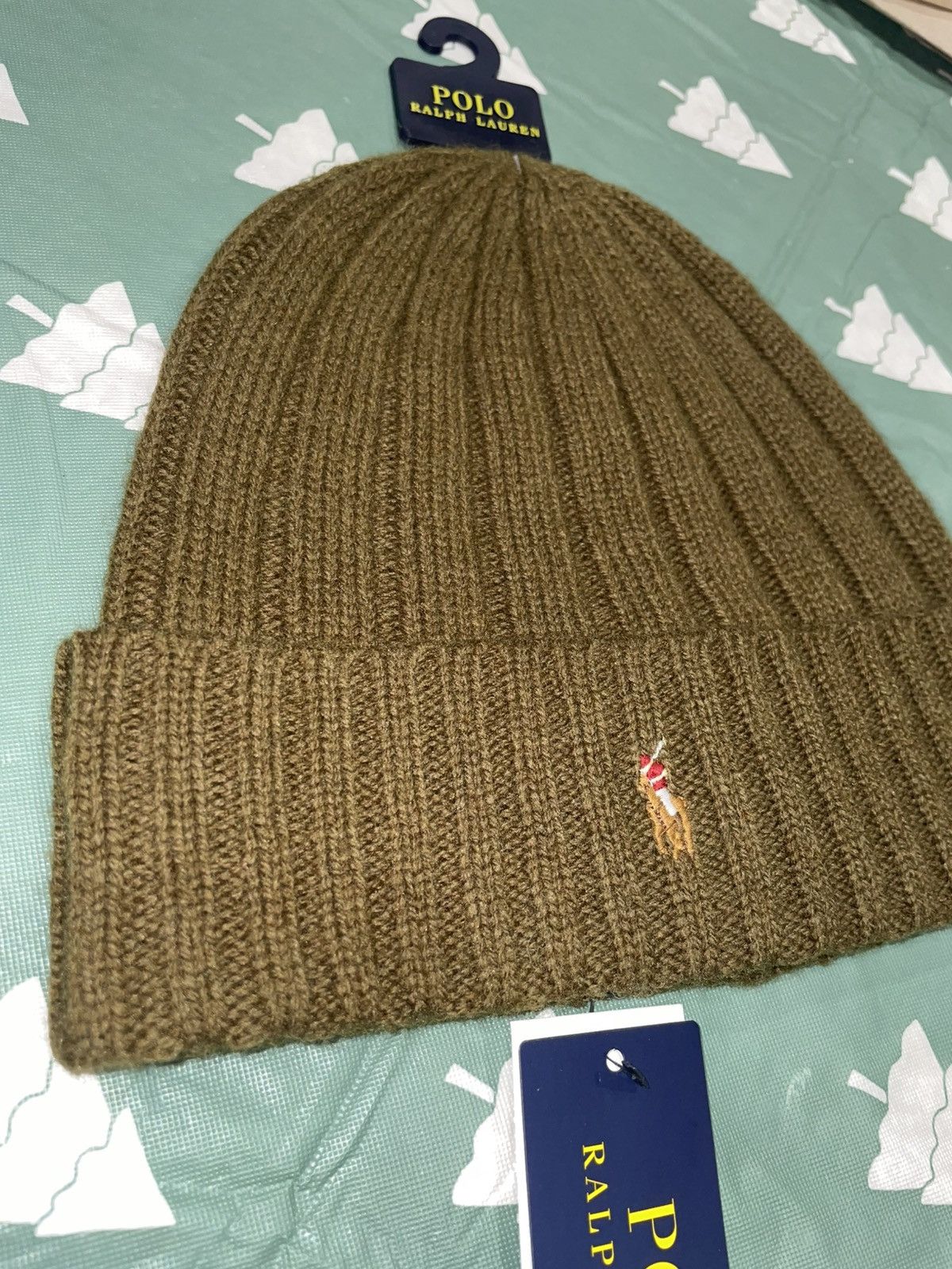 Polo Ralph Lauren Polo Ralph Lauren Beanie Olive Green Khaki Hat RL Polo Hat Size ONE SIZE - 2 Thumbnail