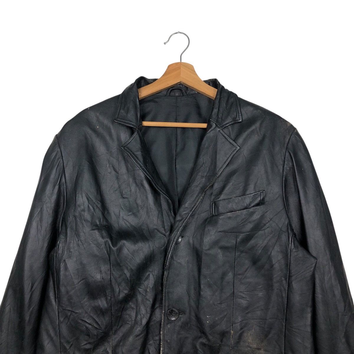 Japanese Brand × Vintage 📌Vintage Biker Leather Jacket Unknown Issey Miyake Size US L / EU 52-54 / 3 - 5 Thumbnail