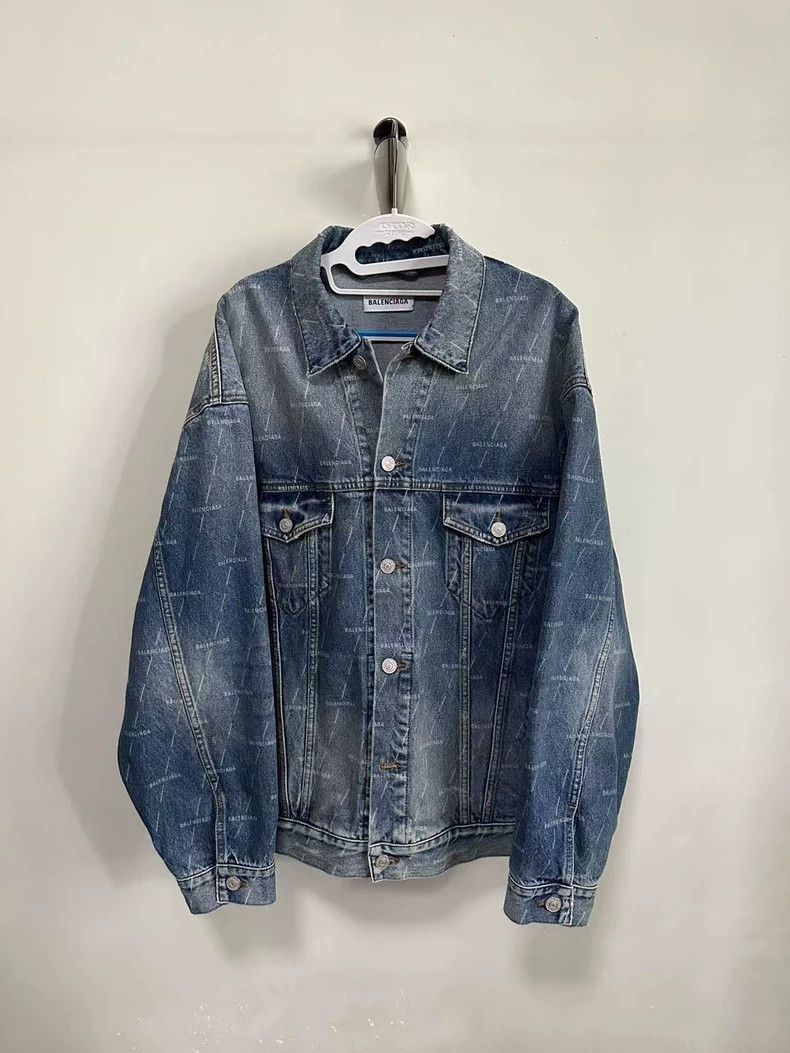 Balenciaga Denim Jacket with Lettering Design - dmc