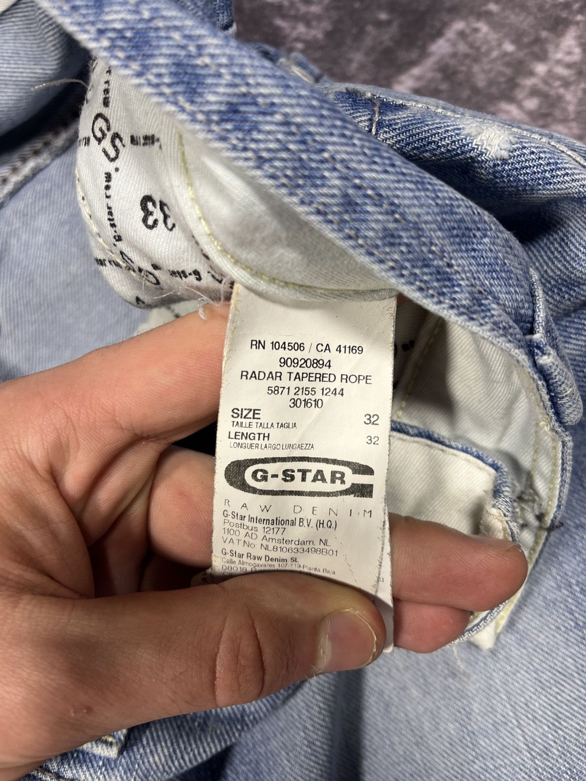 G-Star G-Star RAW Radar Rope Tapered Jeans Denim Vintage Streetwear Size US 32 / EU 48 - 11 Thumbnail
