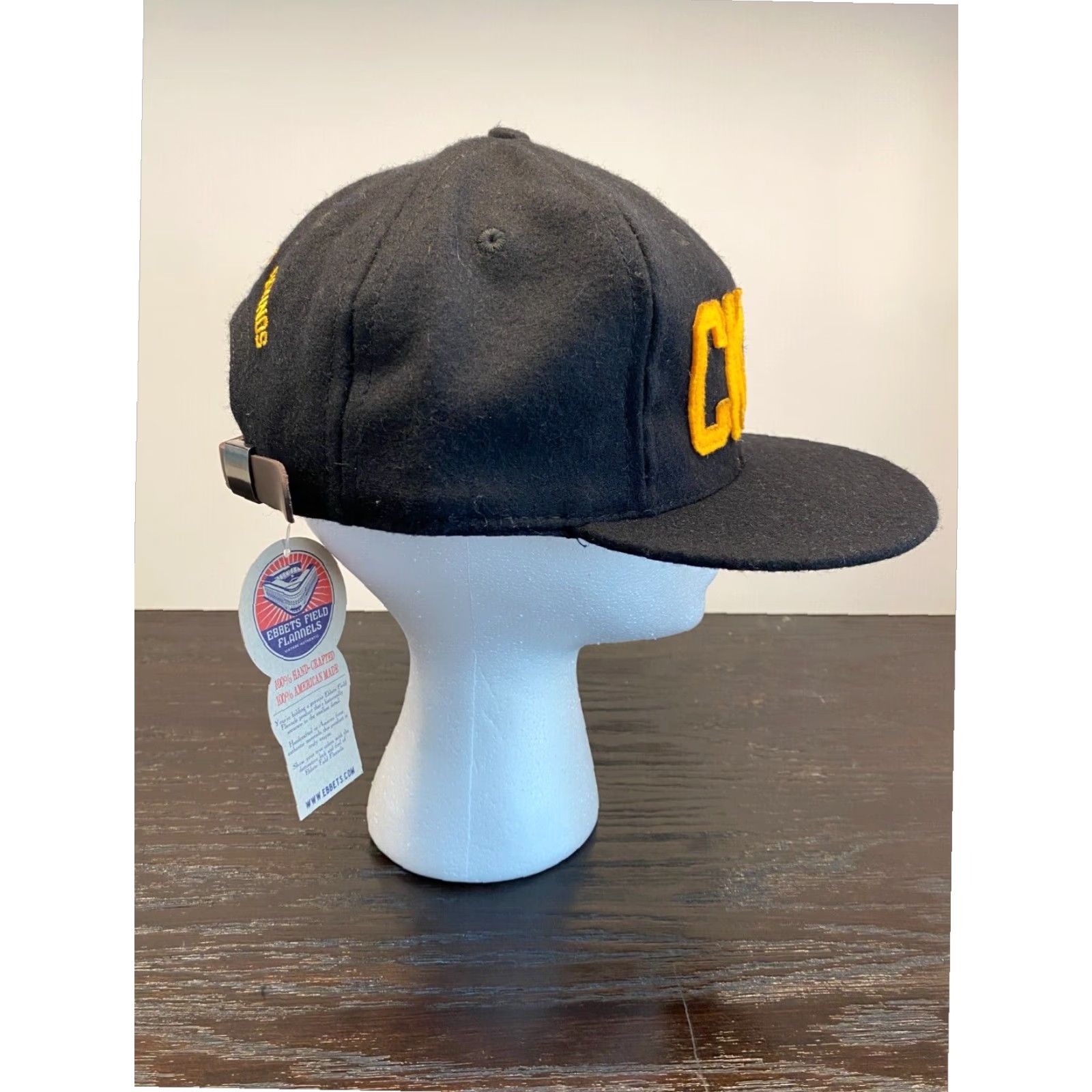Ebbets Field Flannels Ebbets Field Flannels Black Wool Baseball Cap Adjustable One Size Mens Size ONE SIZE - 2 Thumbnail