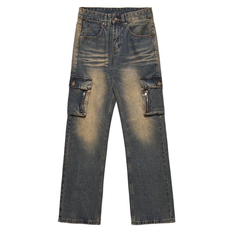 Japanese Brand × Vintage Cargo Jeans Men Autumn Y2k Baggy Streetwear Size US 27 - 6 Thumbnail