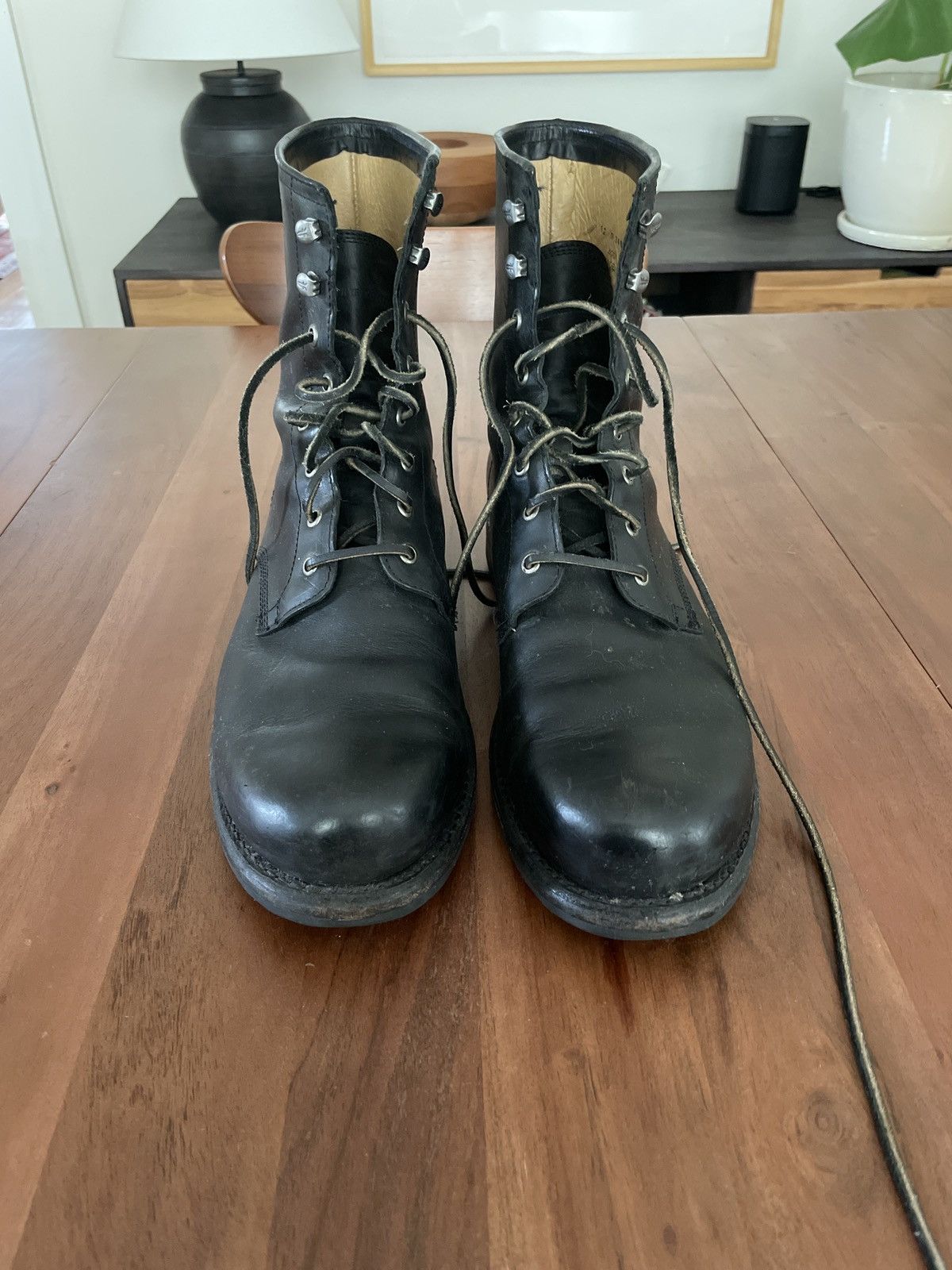 frye black combat boots