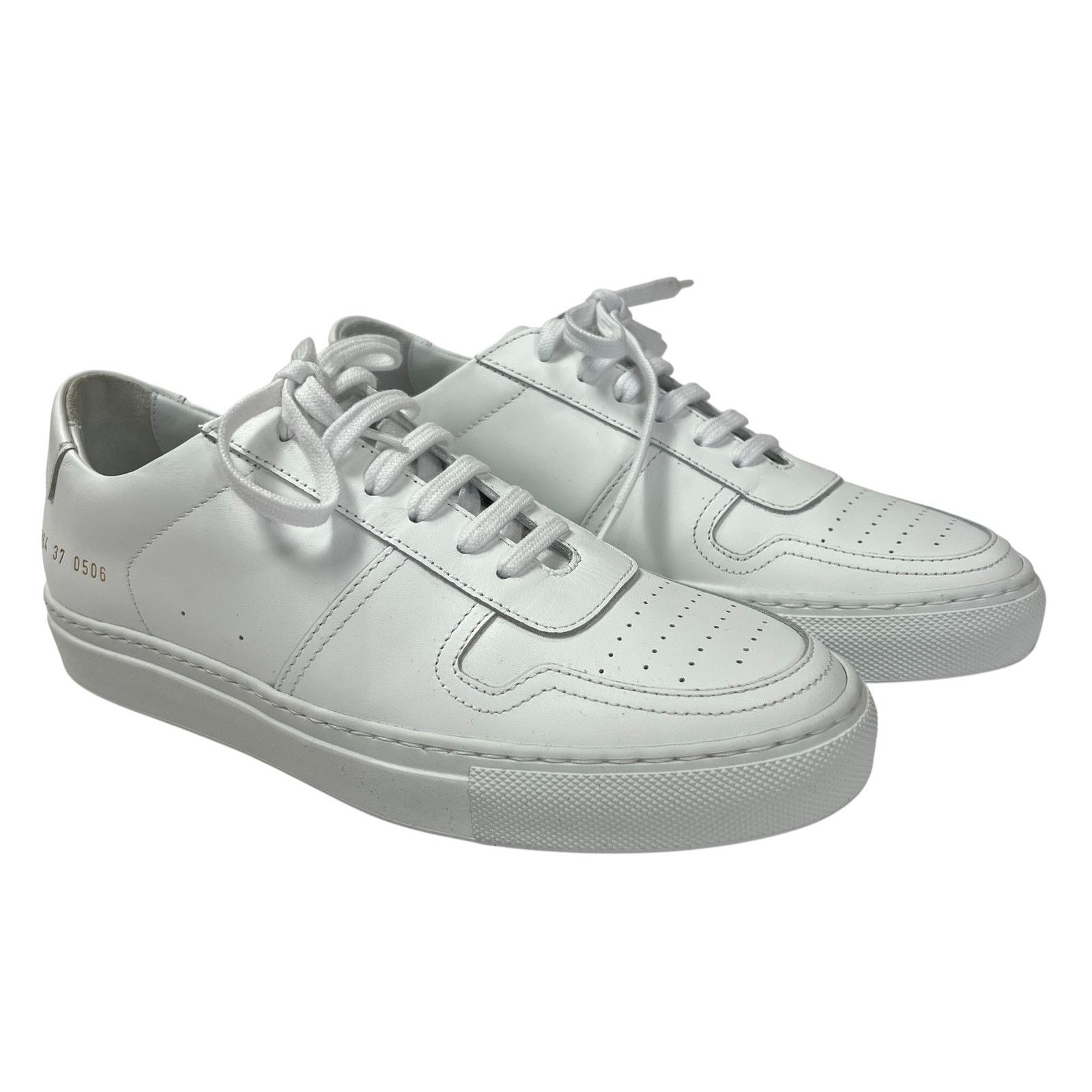 Common Projects Common Projects BBall Low White Leather Sneakers EU37 Size US 6.5 / IT 36.5 - 1 Thumbnail