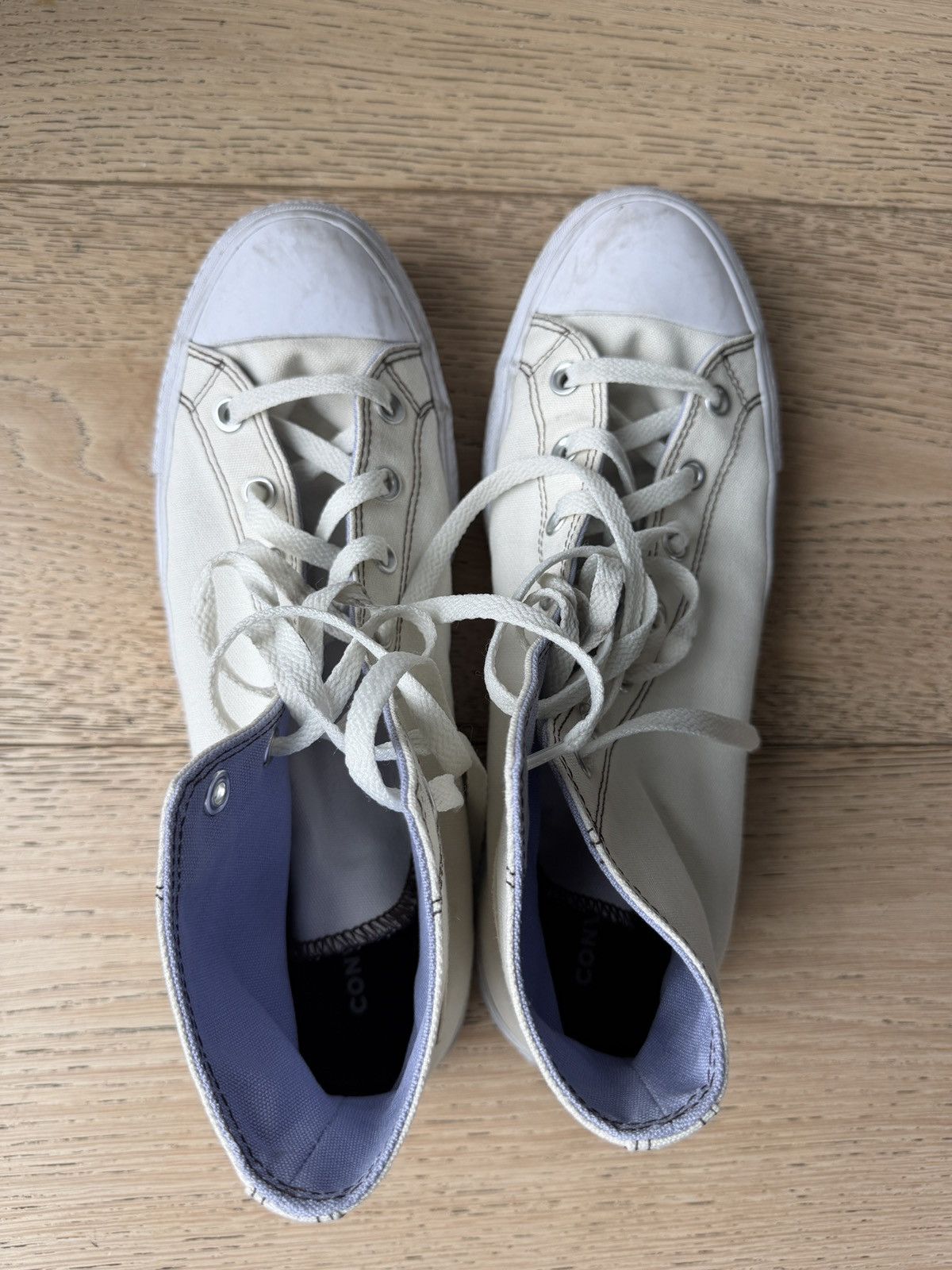Converse Custom White Converse Chuck Taylor All Star Lift Platform Size US 9.5 / EU 42-43 - 5 Thumbnail